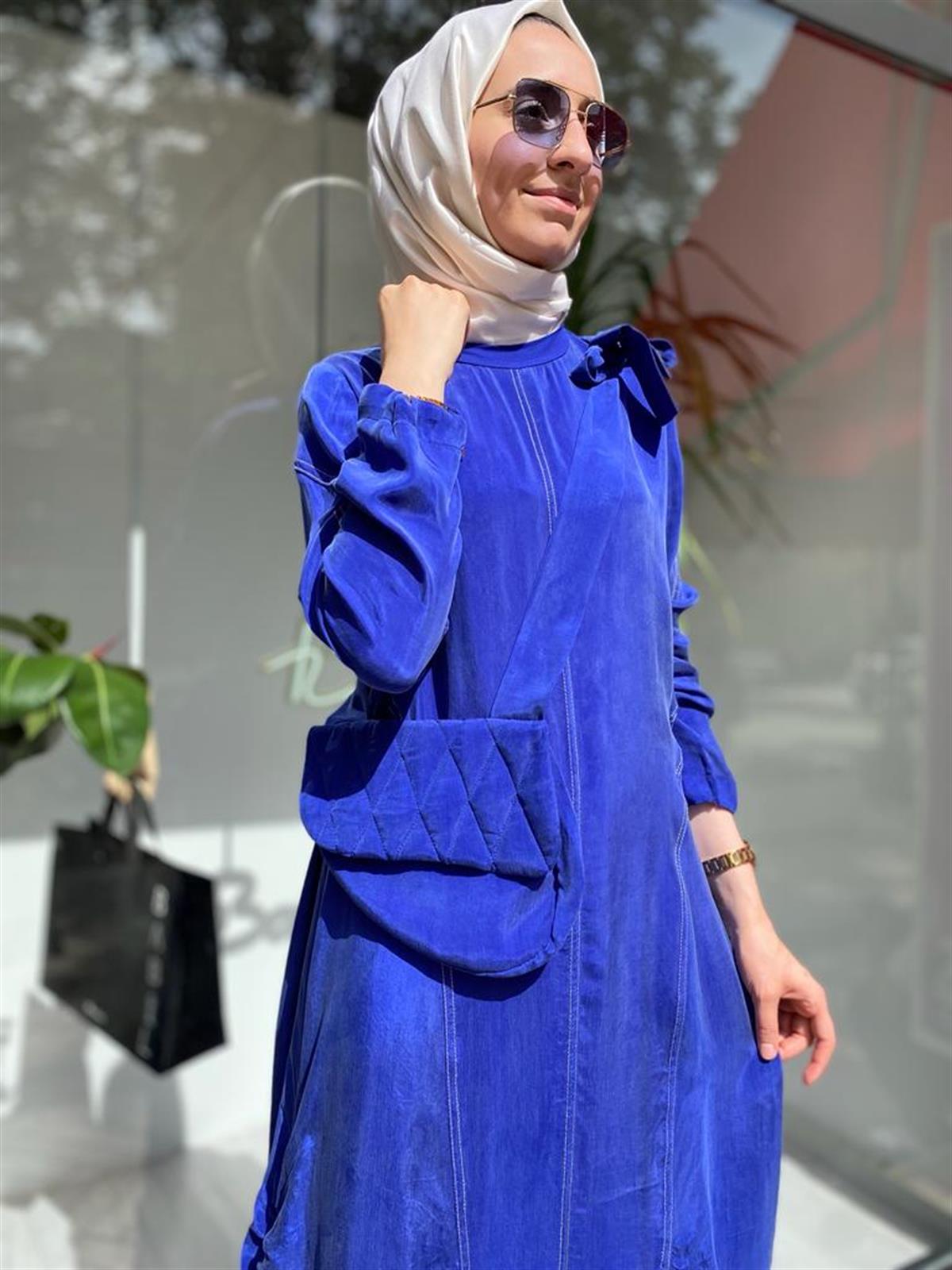 Misswhence Çanta Detay Saks Elbise 33839