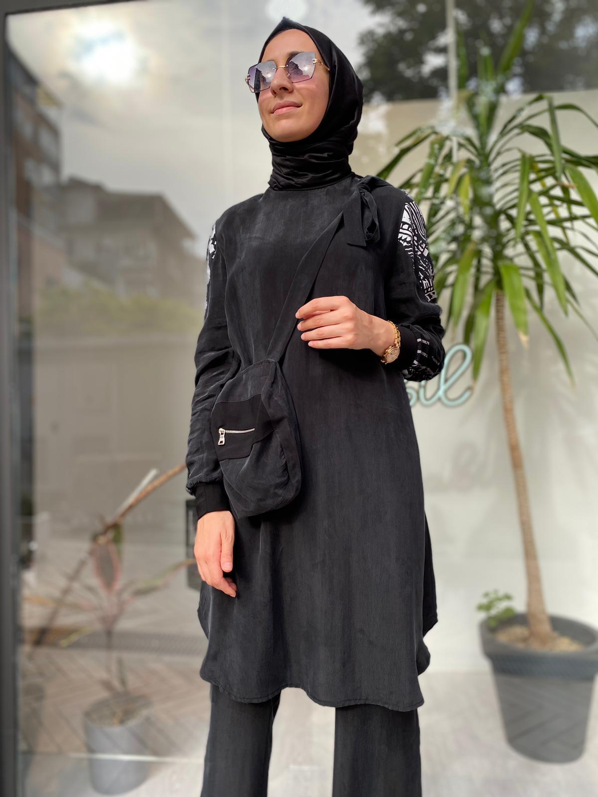 Misswhence Çanta Detay Siyah Tunik 33010