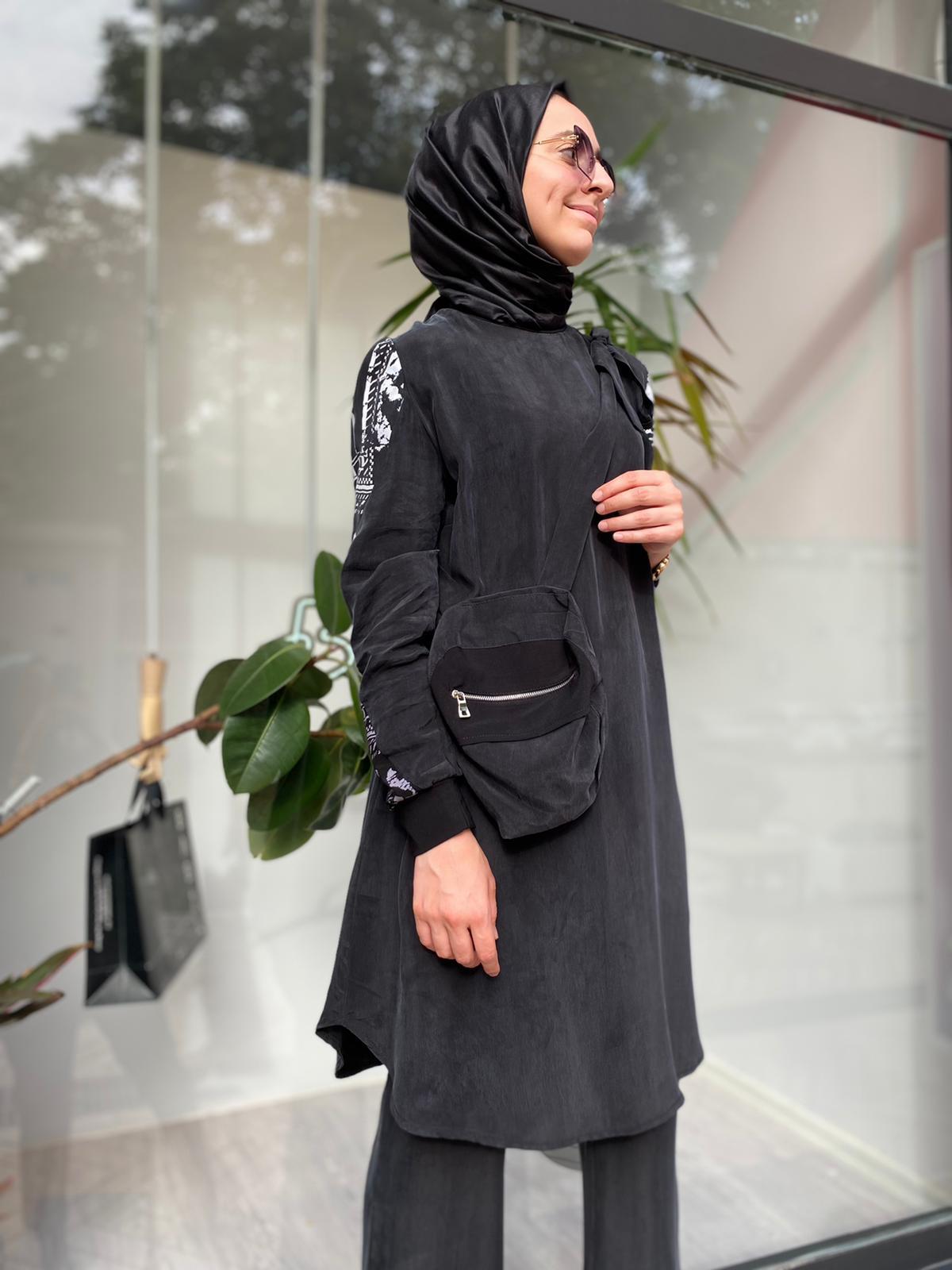 Misswhence Çanta Detay Siyah Tunik 33010