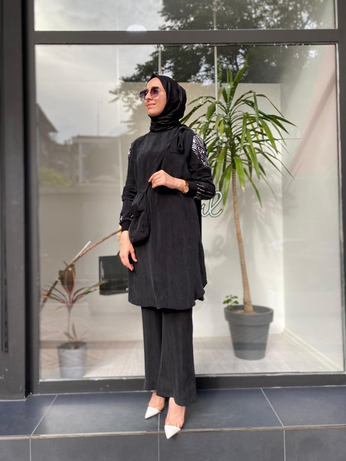 Misswhence Çanta Detay Siyah Tunik 33010