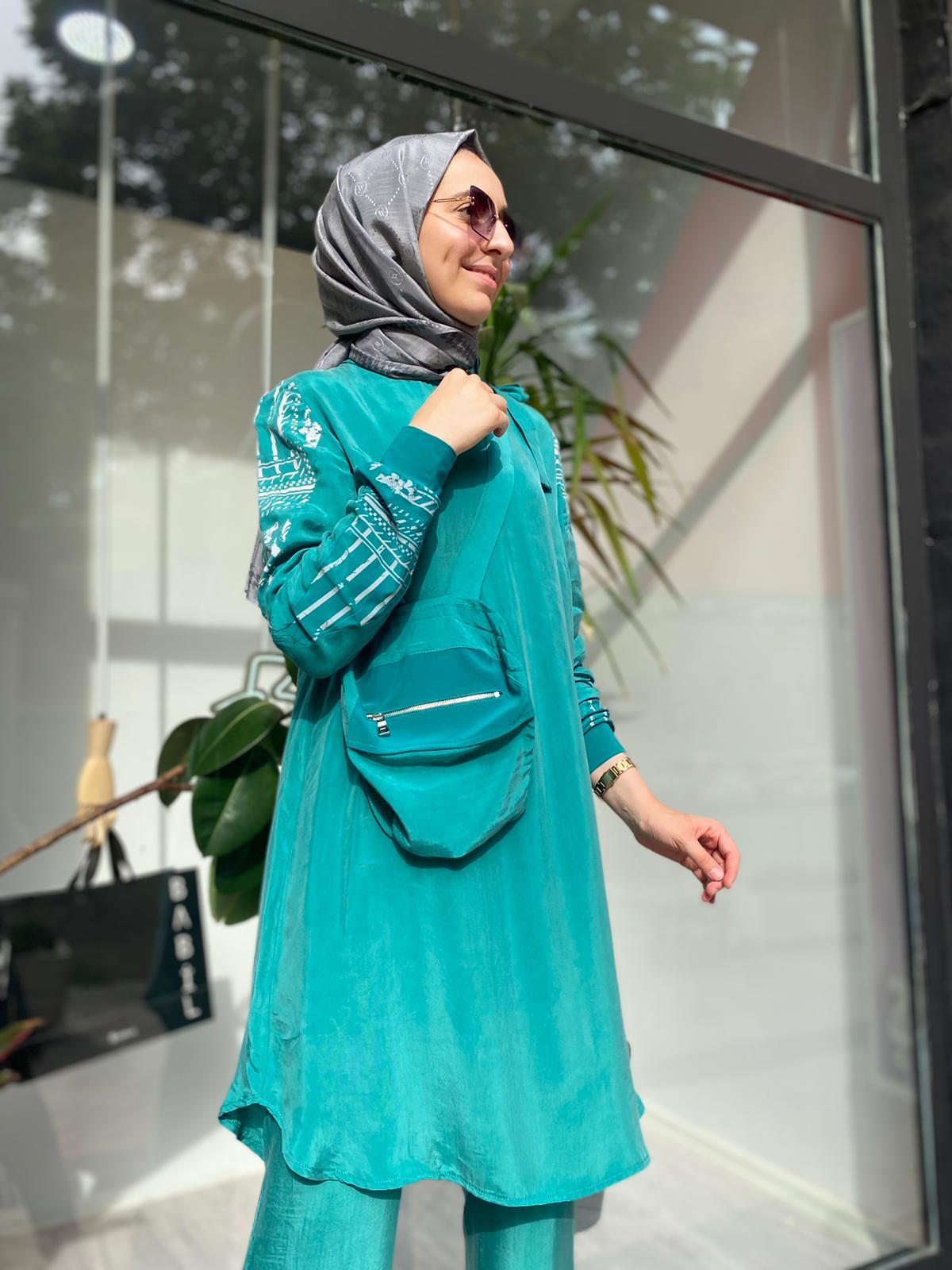 Misswhence Çanta Detay Yeşil Tunik 33010