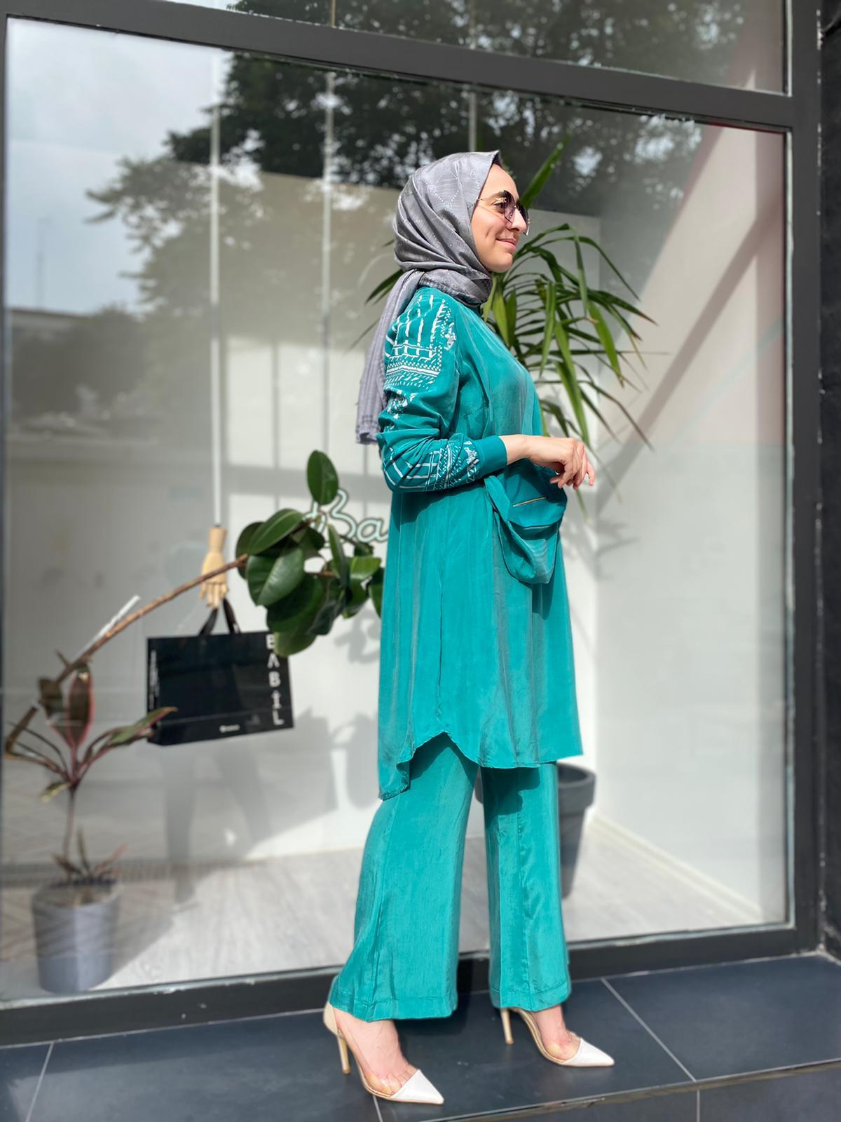Misswhence Çanta Detay Yeşil Tunik 33010