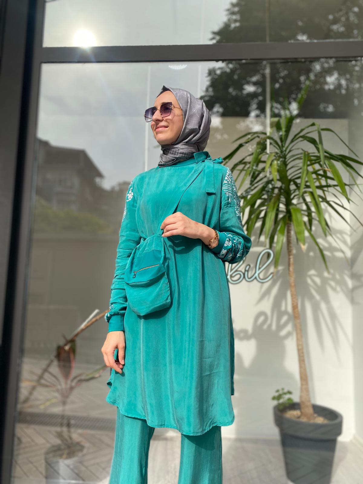 Misswhence Çanta Detay Yeşil Tunik 33010