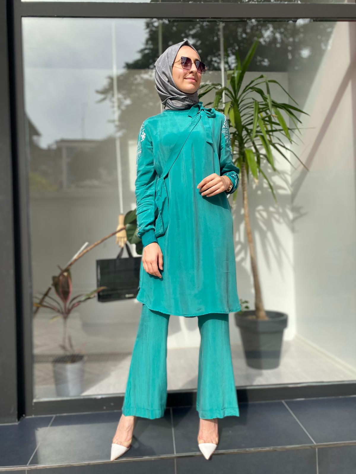Misswhence Çanta Detay Yeşil Tunik 33010