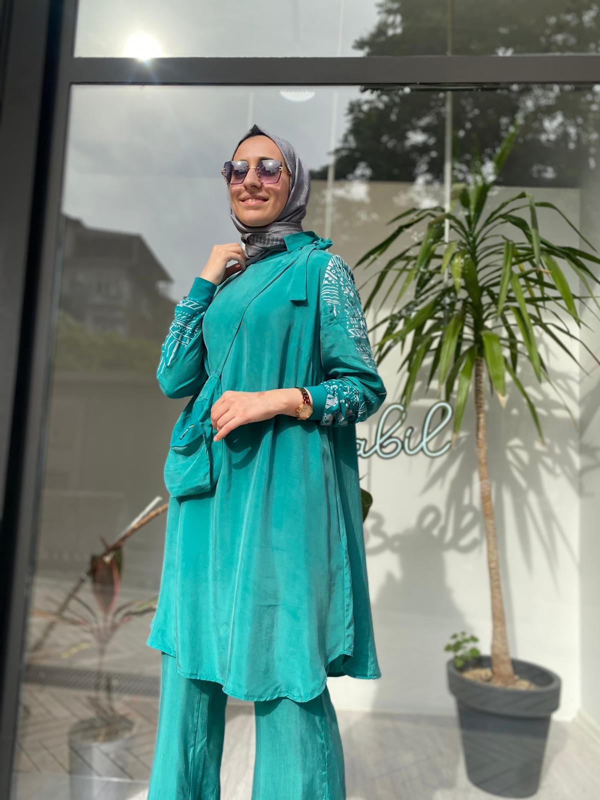 Misswhence Çanta Detay Yeşil Tunik 33010