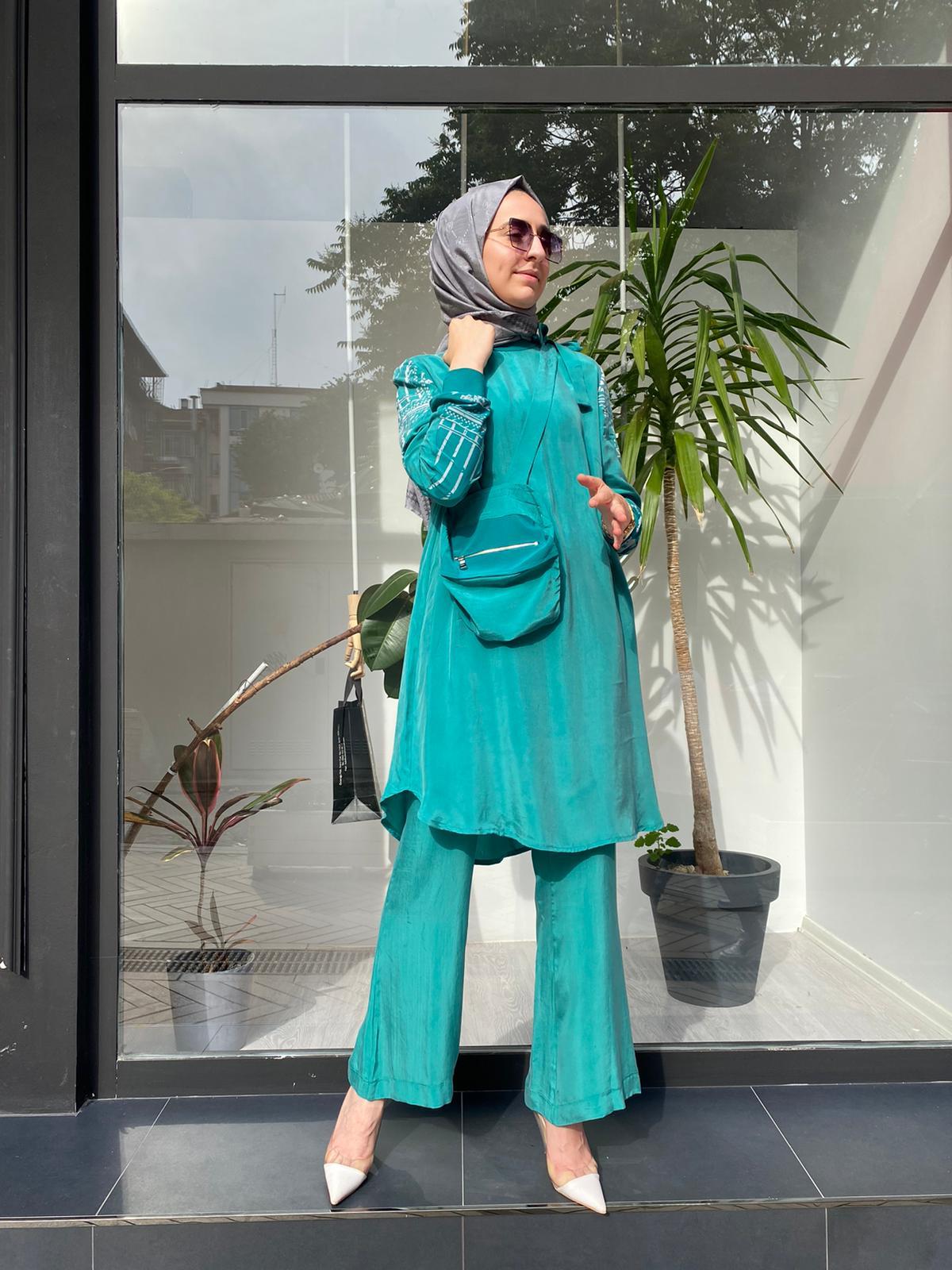Misswhence Çanta Detay Yeşil Tunik 33010