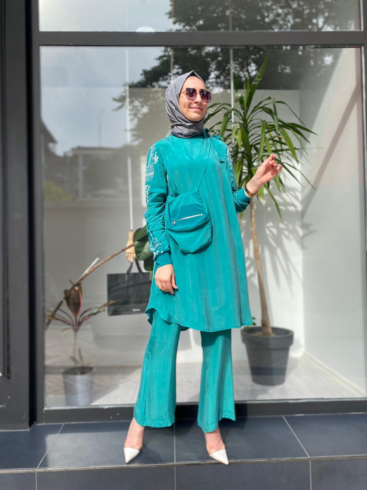 Misswhence Çanta Detay Yeşil Tunik 33010
