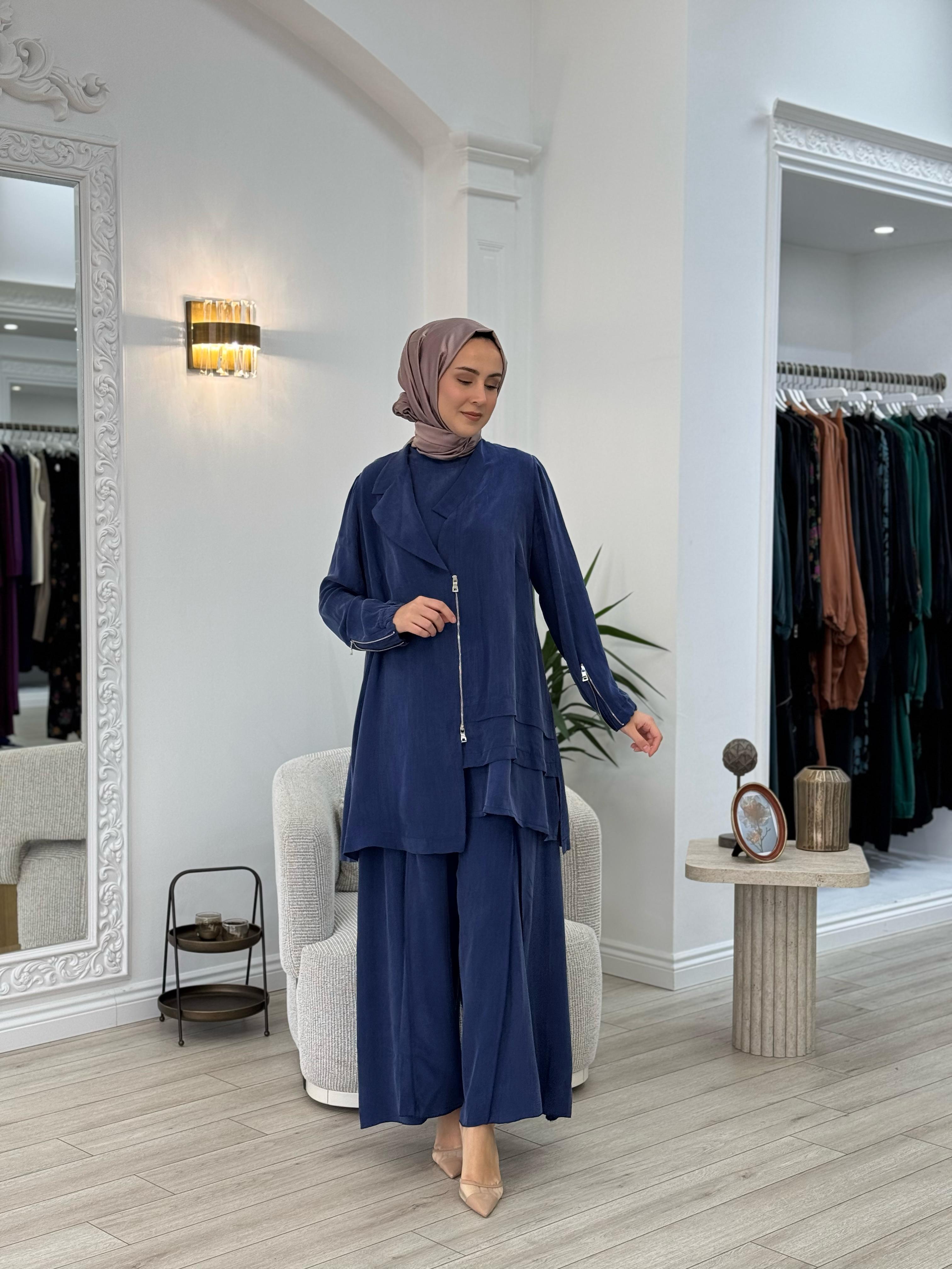 Misswhence Ceket Pantolon Takım İndigo 37205