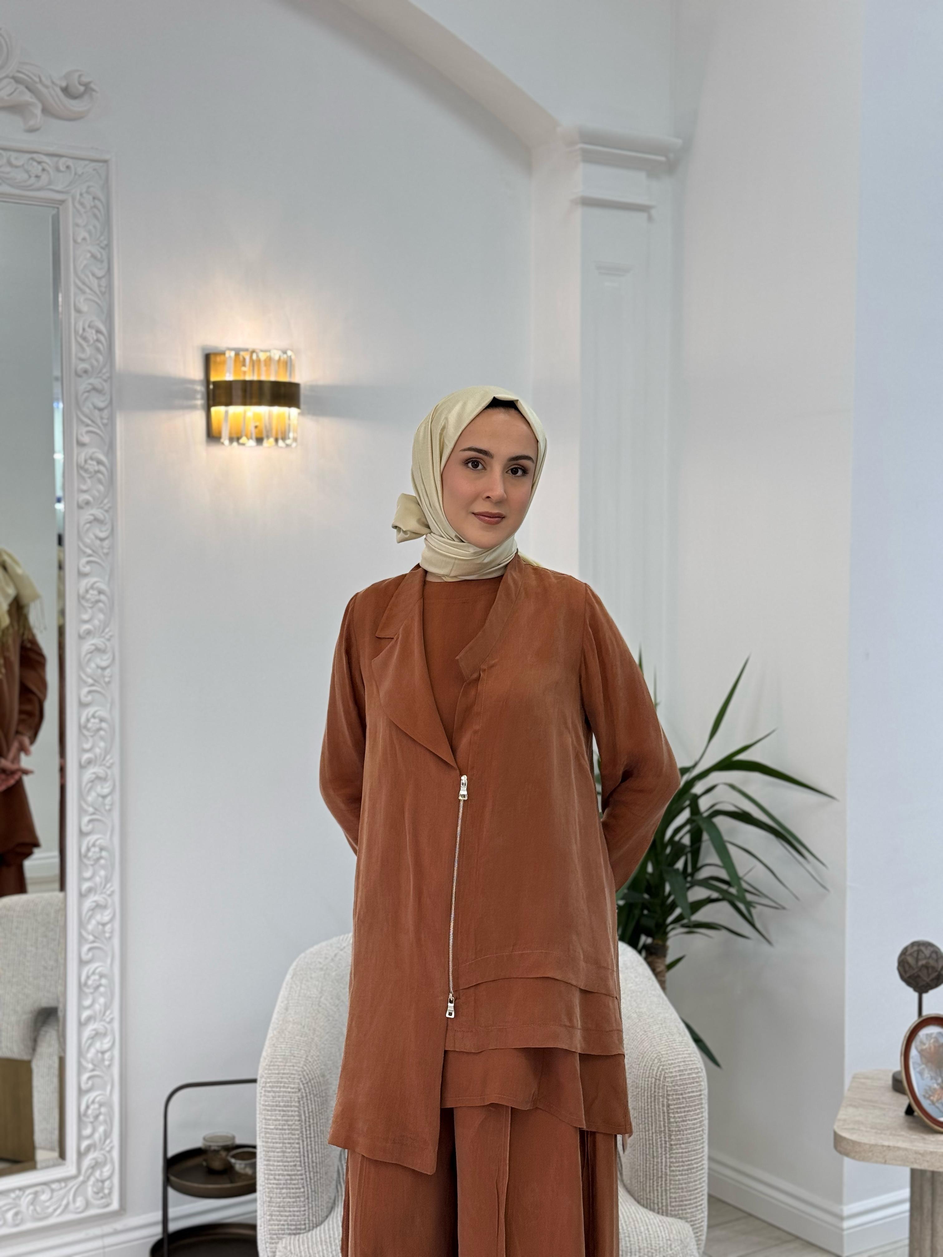 Misswhence Ceket Pantolon Takım Kiremit 37205