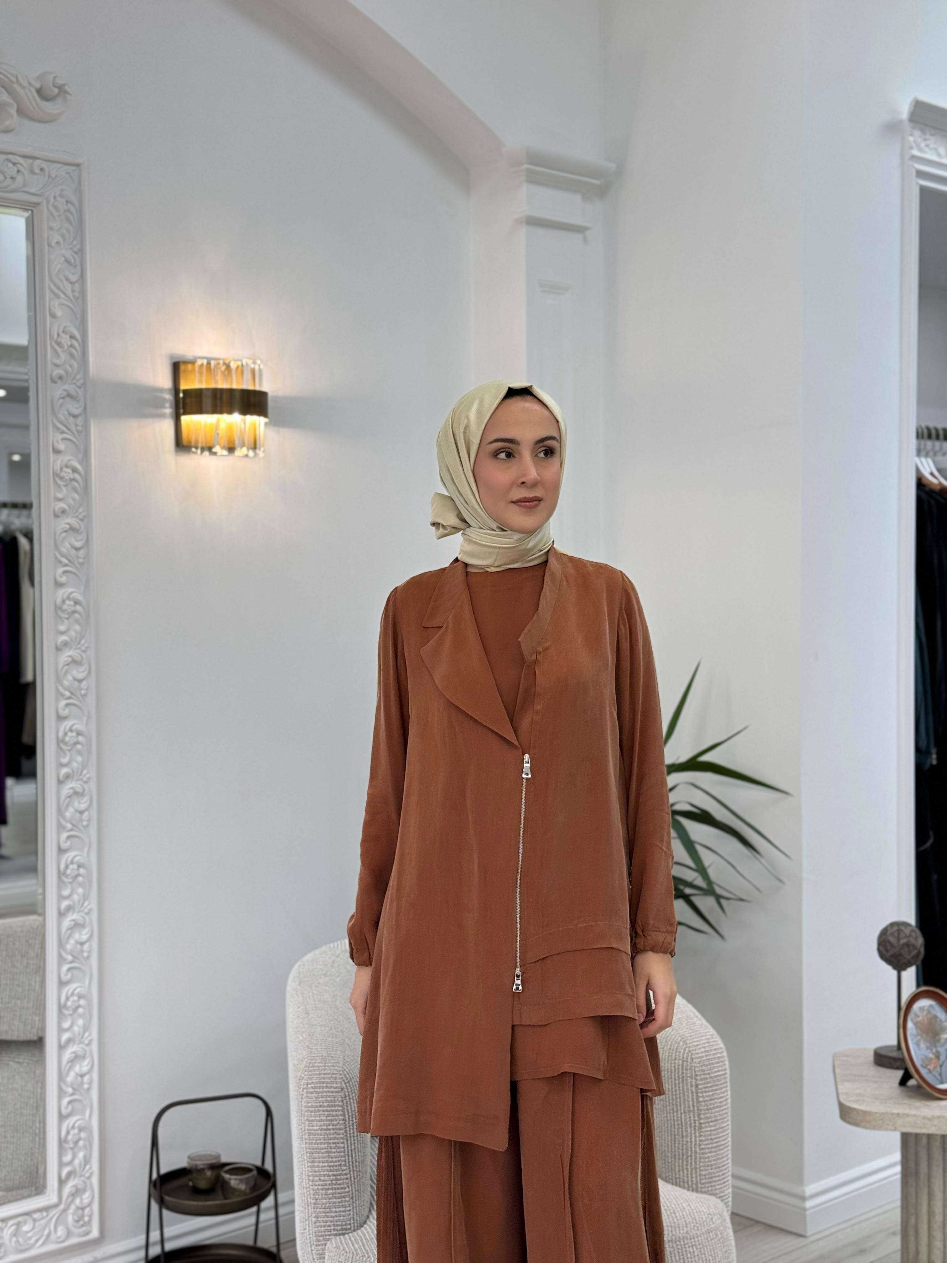 Misswhence Ceket Pantolon Takım Kiremit 37205