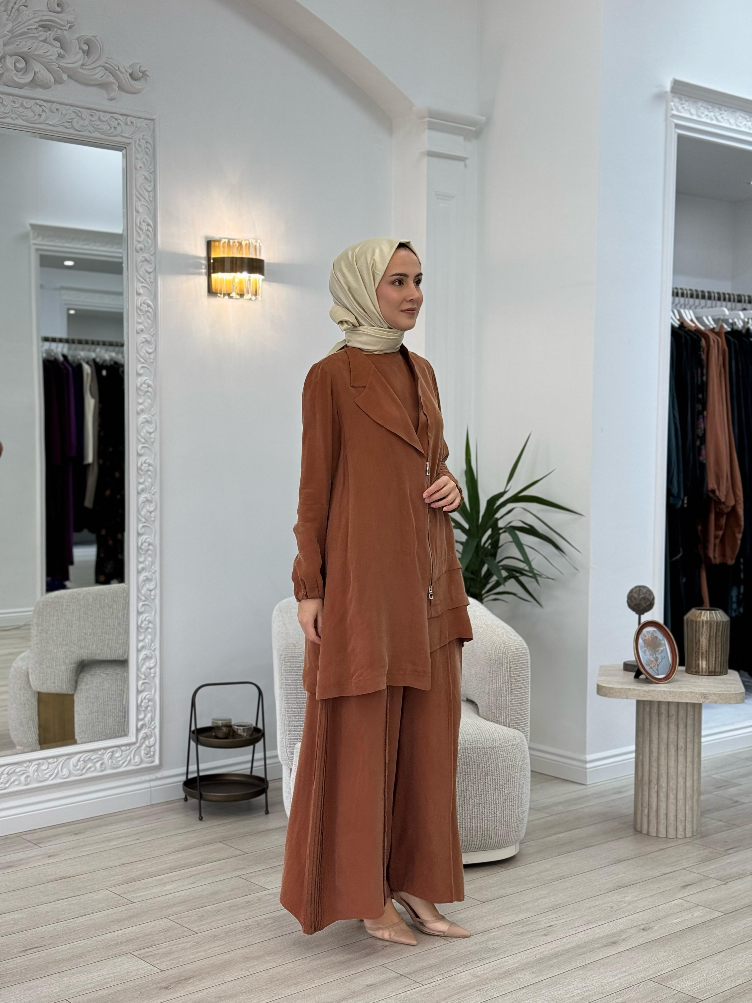 Misswhence Ceket Pantolon Takım Kiremit 37205