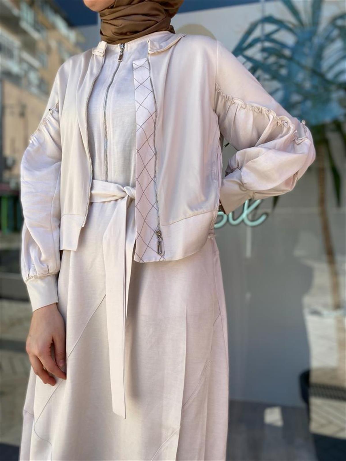 Misswhence Ceketli Şalvar Tulum Ekru 33801