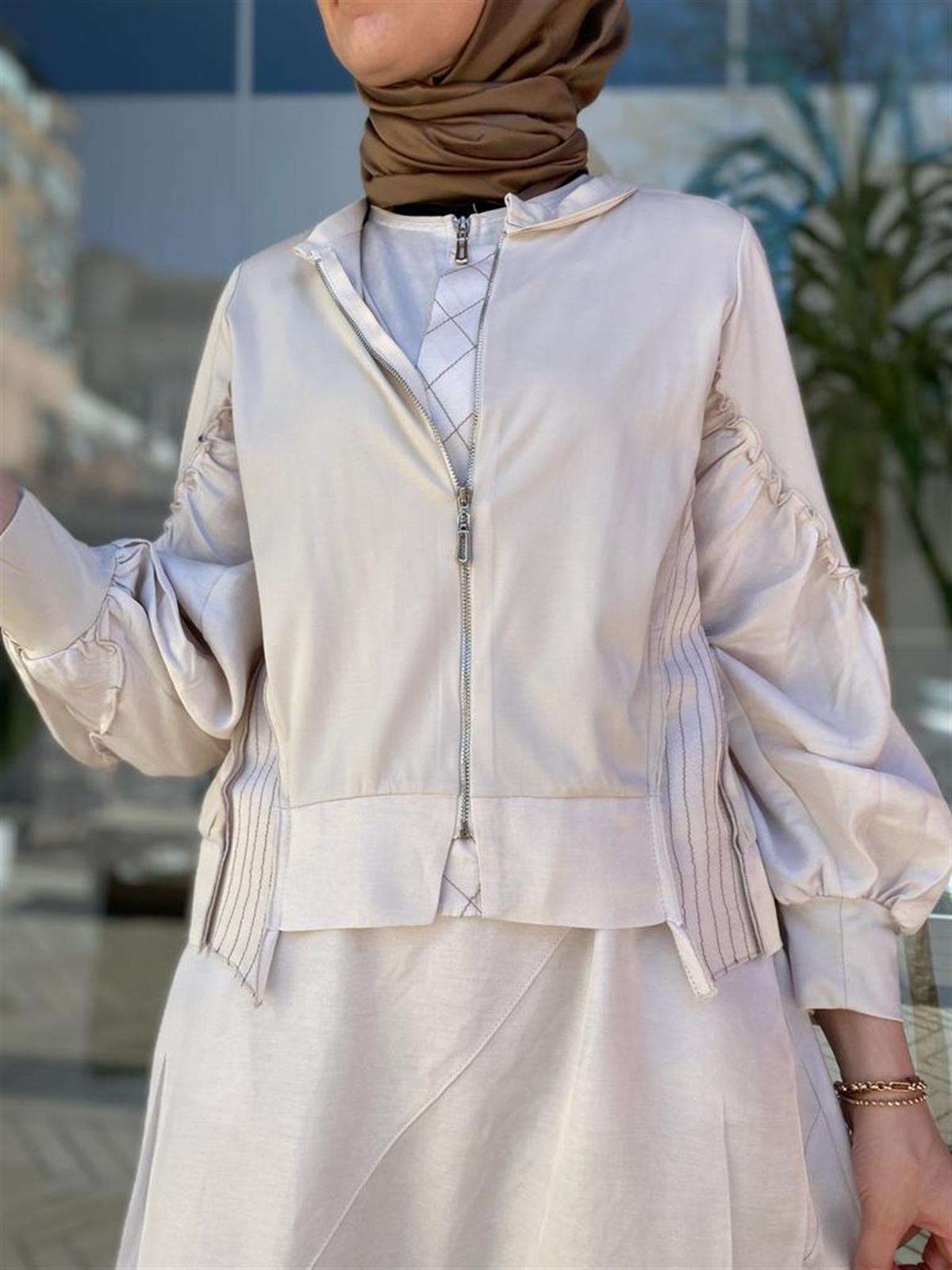 Misswhence Ceketli Şalvar Tulum Ekru 33801