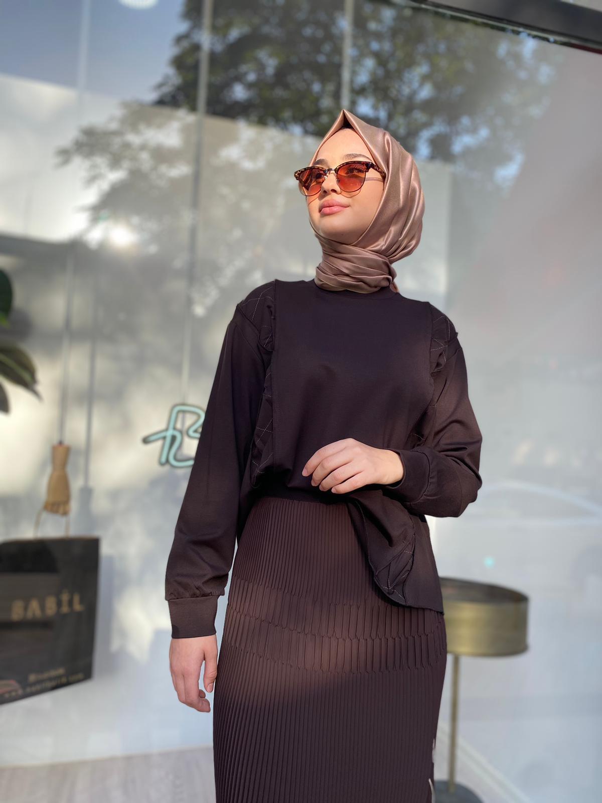 Misswhence Çelik Örme Kısa Tunik Haki 34029