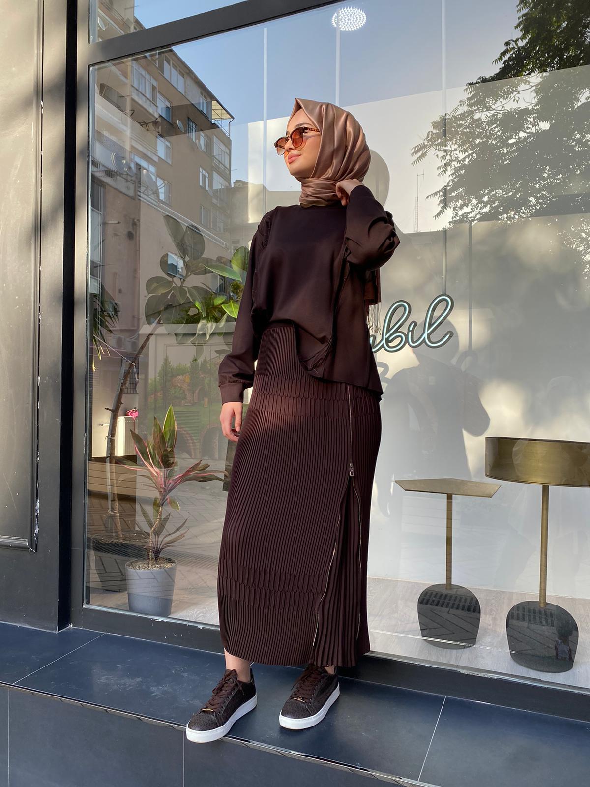 Misswhence Çelik Örme Kısa Tunik Haki 34029