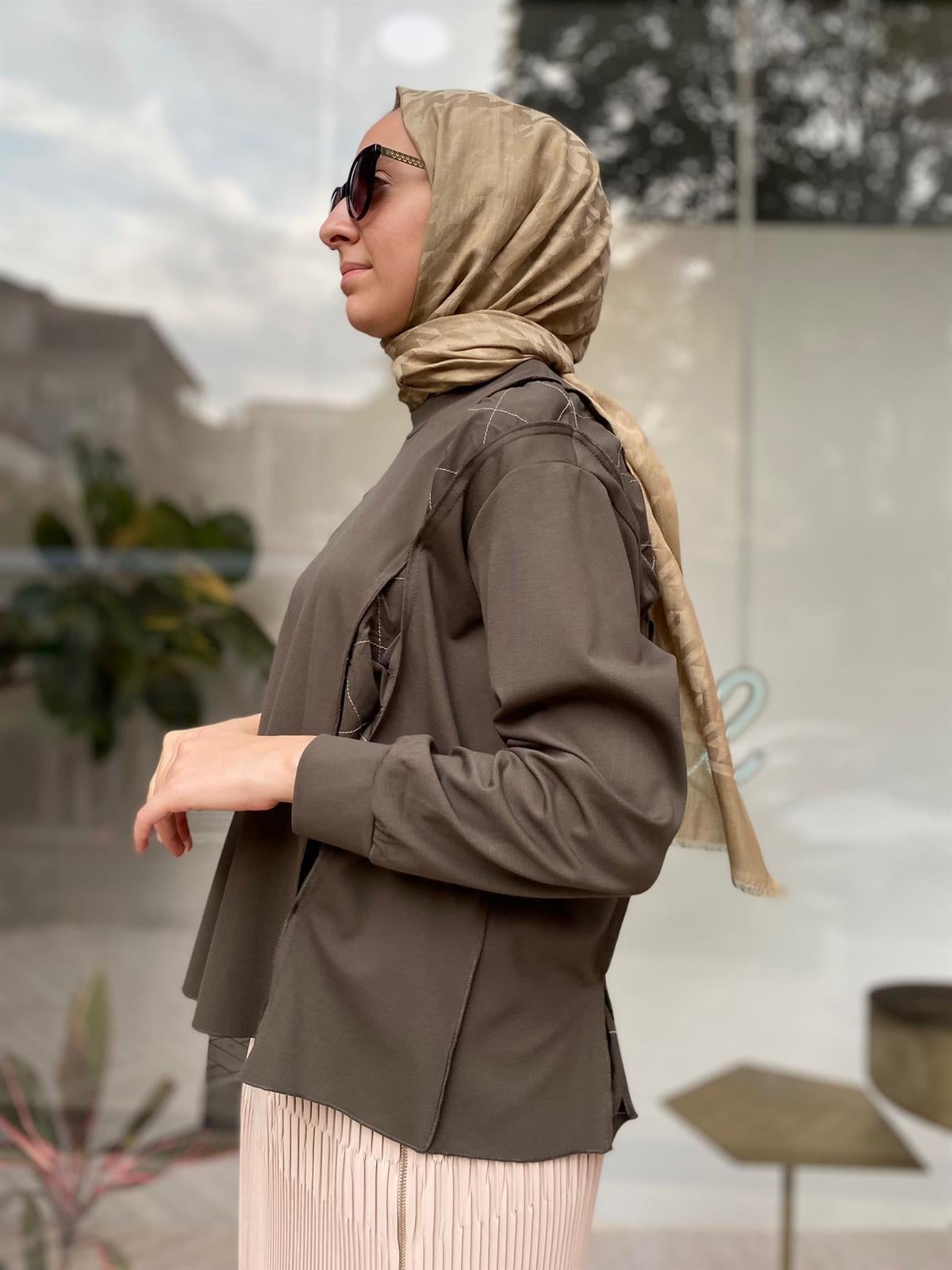 Misswhence Çelik Örme Kısa Tunik Haki 34029