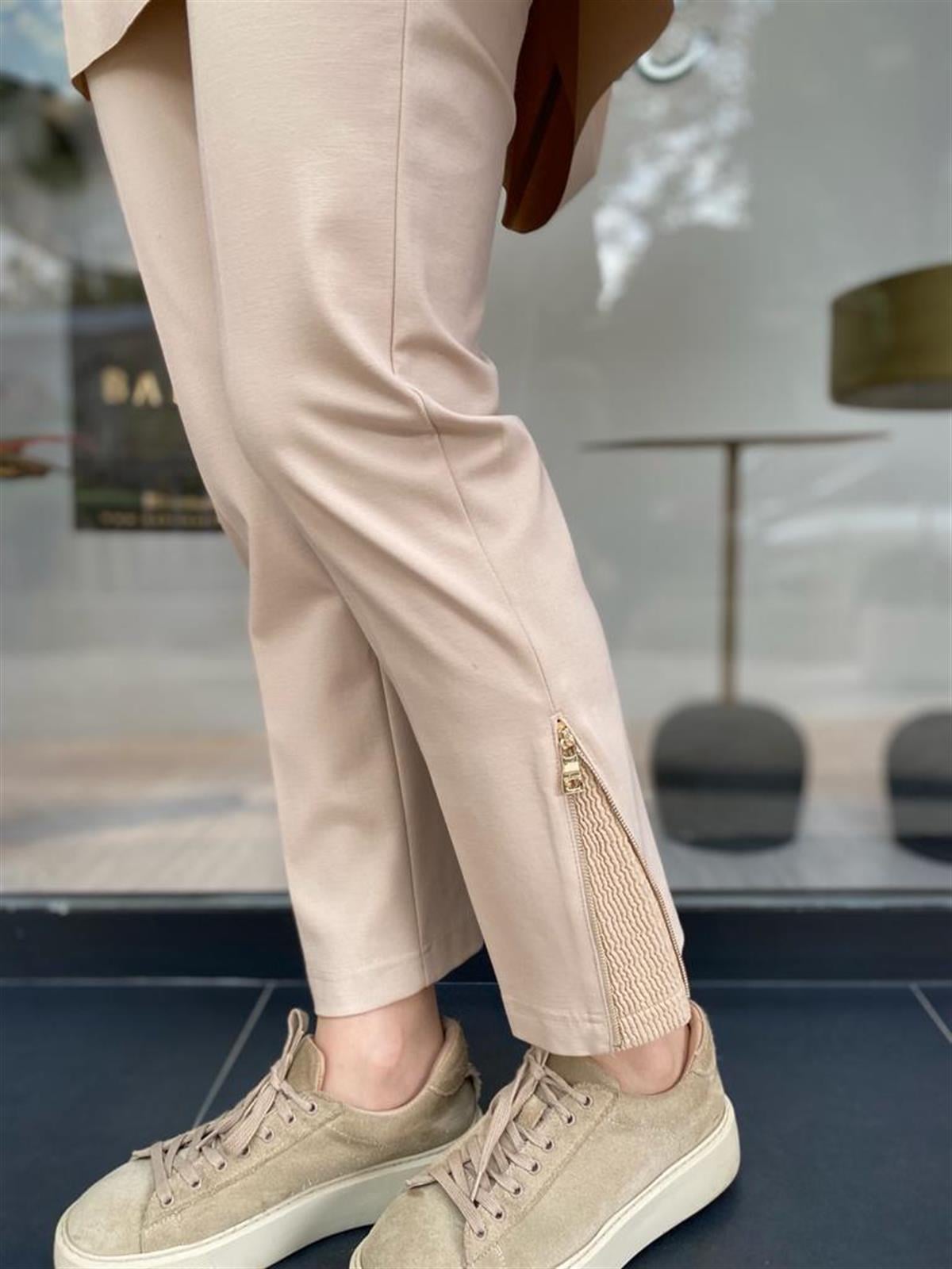 Misswhence Çelik Örme Paça Fermuarlı Taş Pantolon 34101