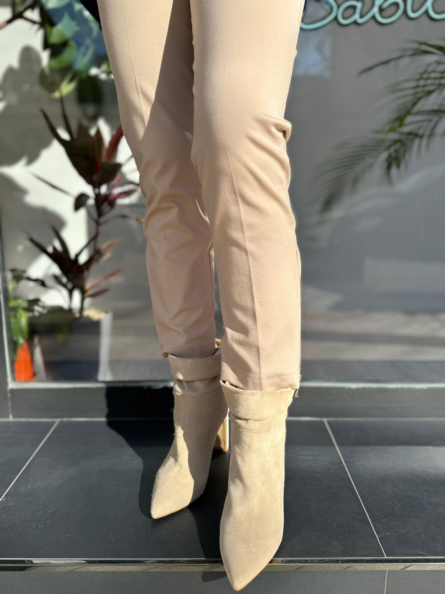 Misswhence Çelik Örme Paça Fermuarlı Taş Pantolon 34101