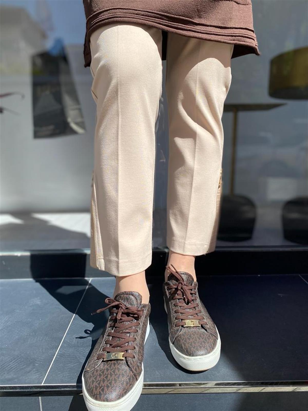 Misswhence Çelik Örme Paça Fermuarlı Taş Pantolon 34101