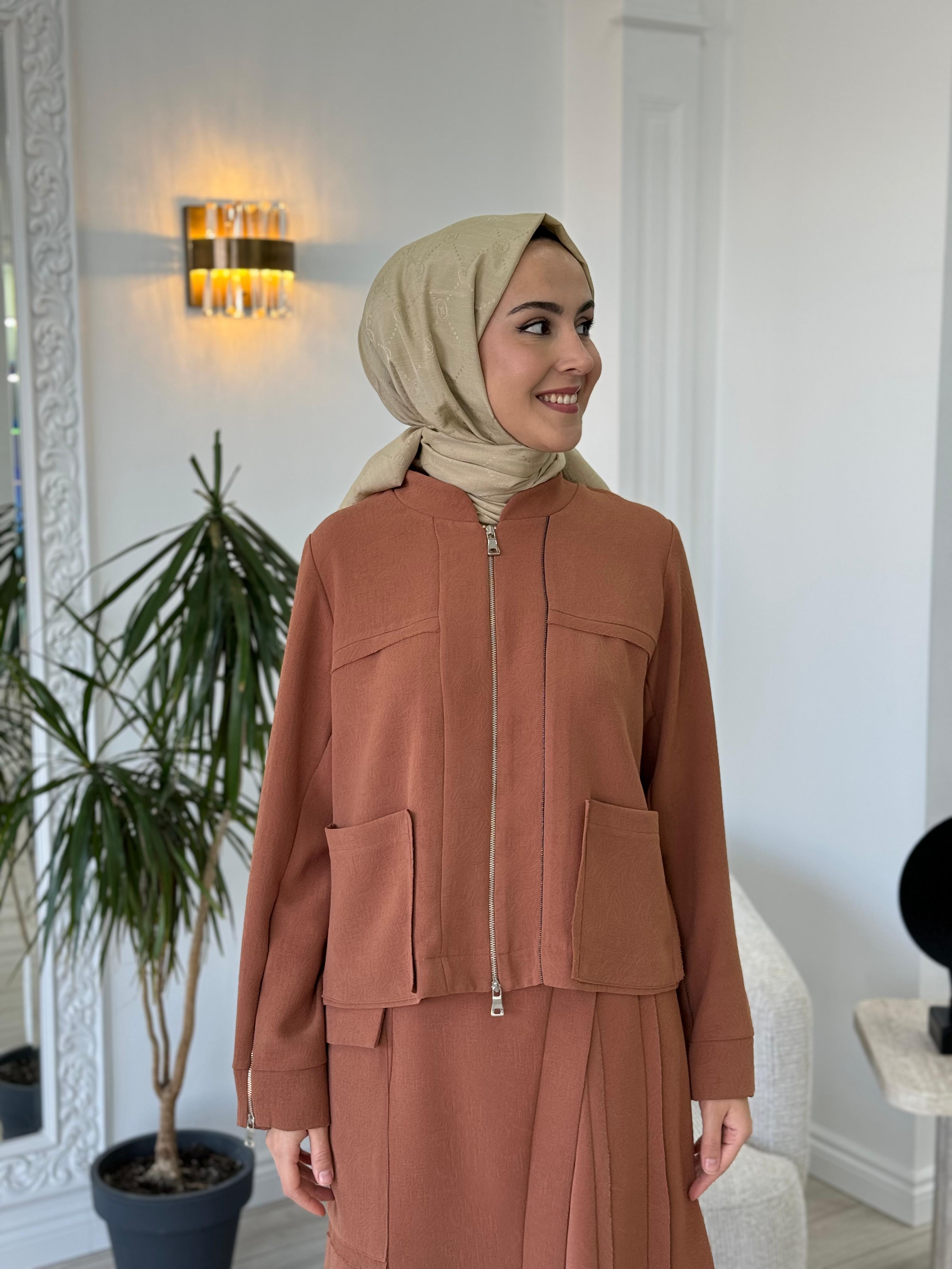 Misswhence Cep Detaylı Etekli Takım Tarçın 36204