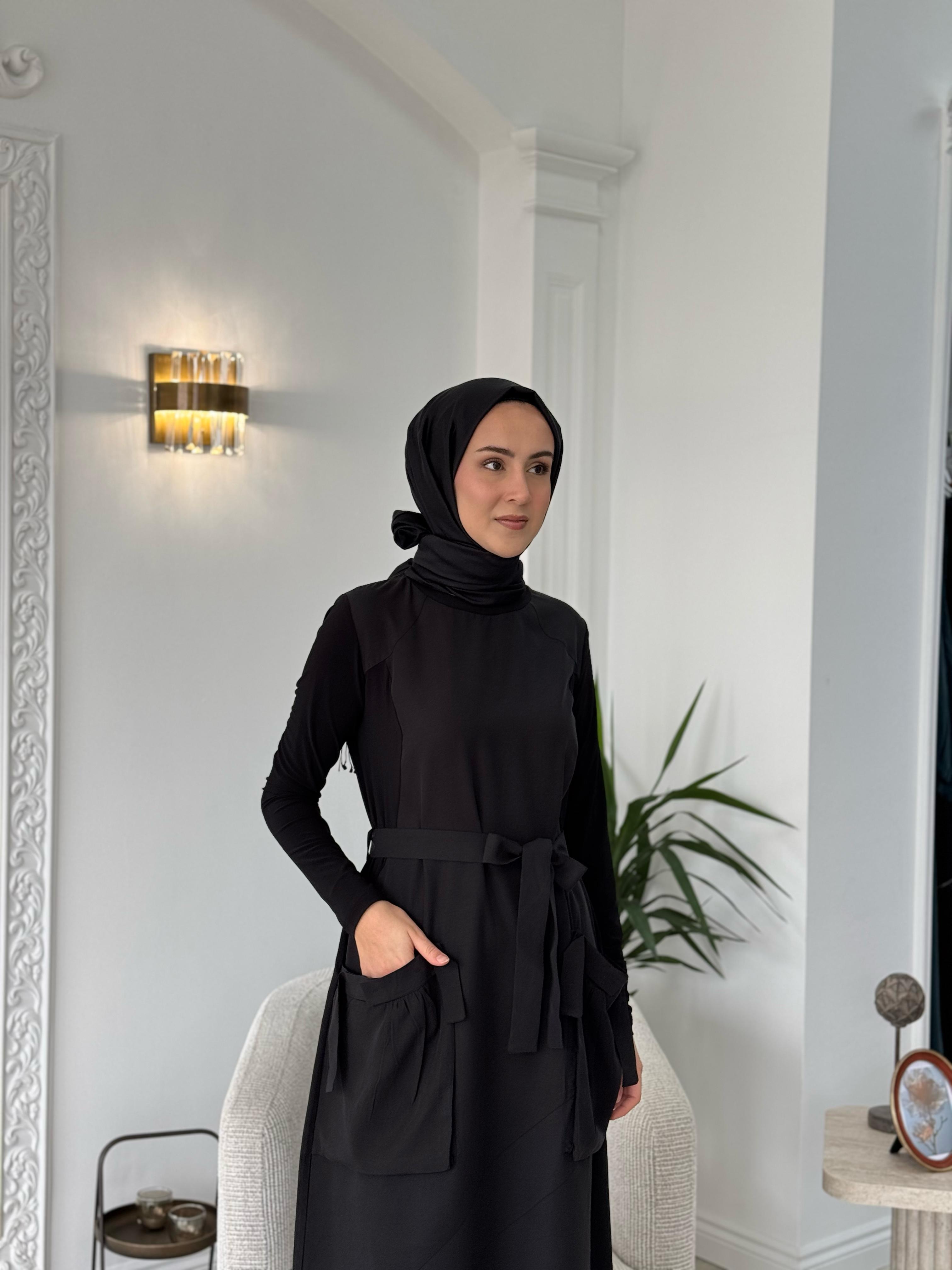 Misswhence Cep Detaylı Tensel Elbise Siyah 37814