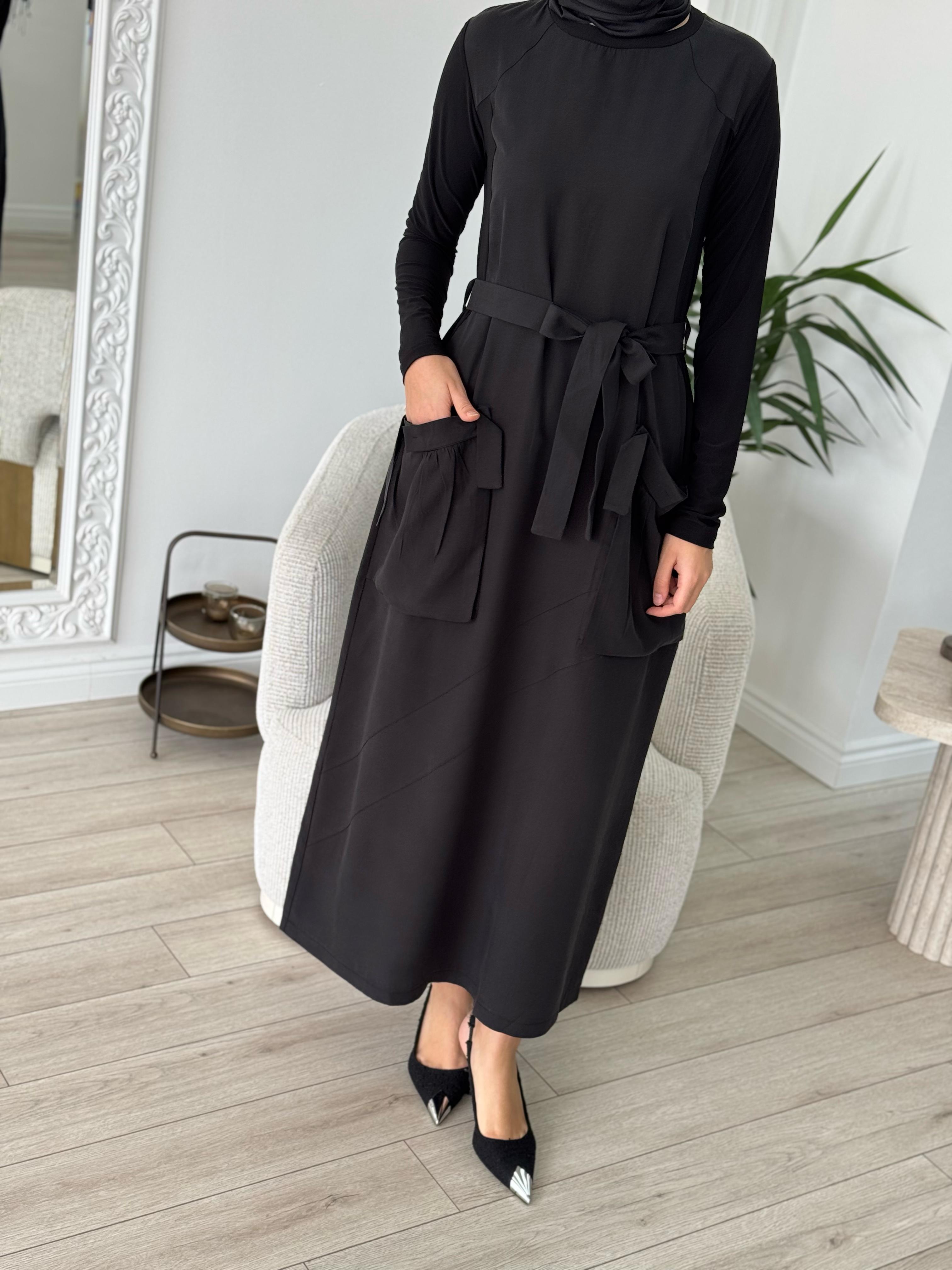 Misswhence Cep Detaylı Tensel Elbise Siyah 37814