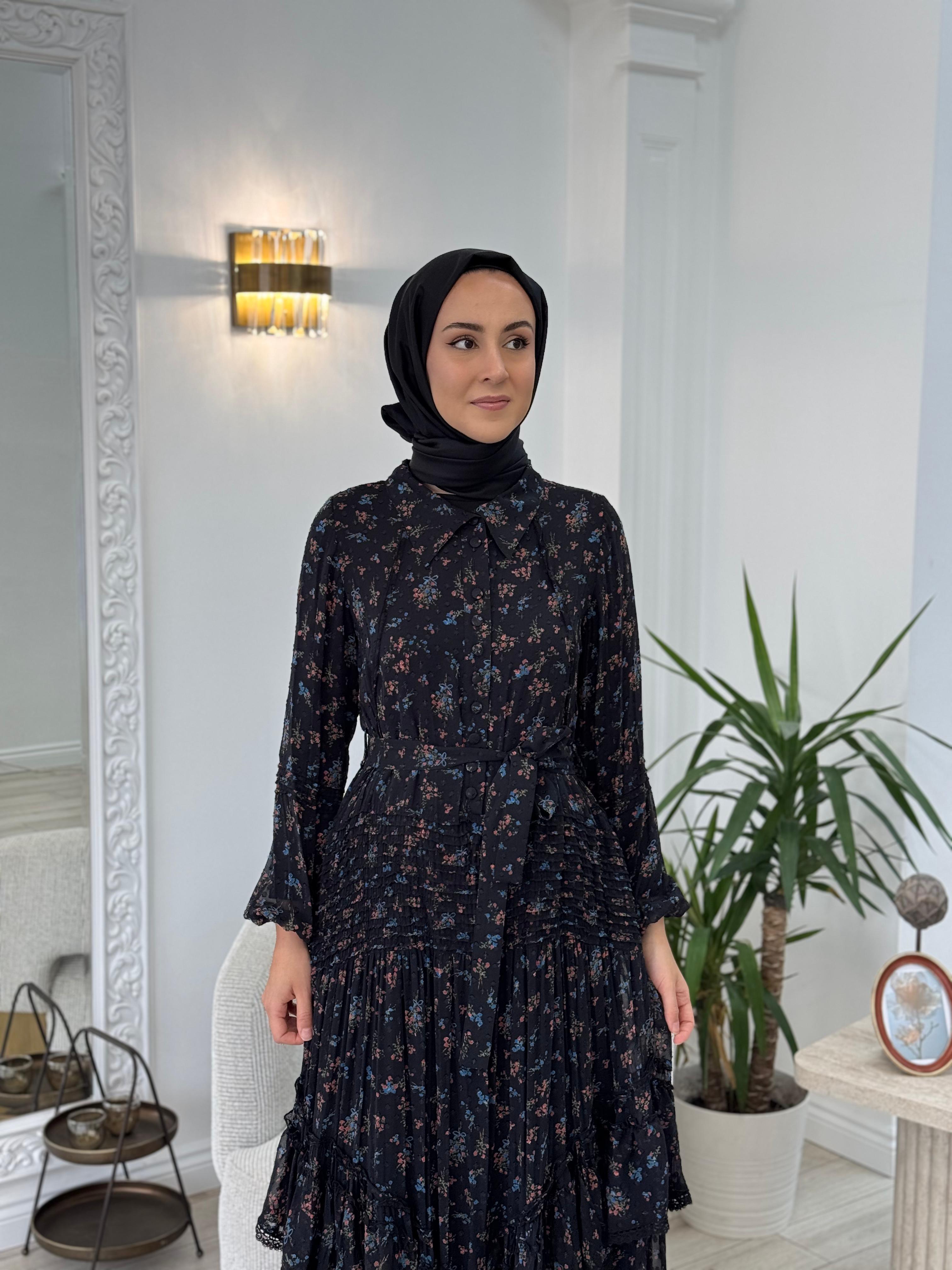 Misswhence Çiçek Detaylı Elbise 37819