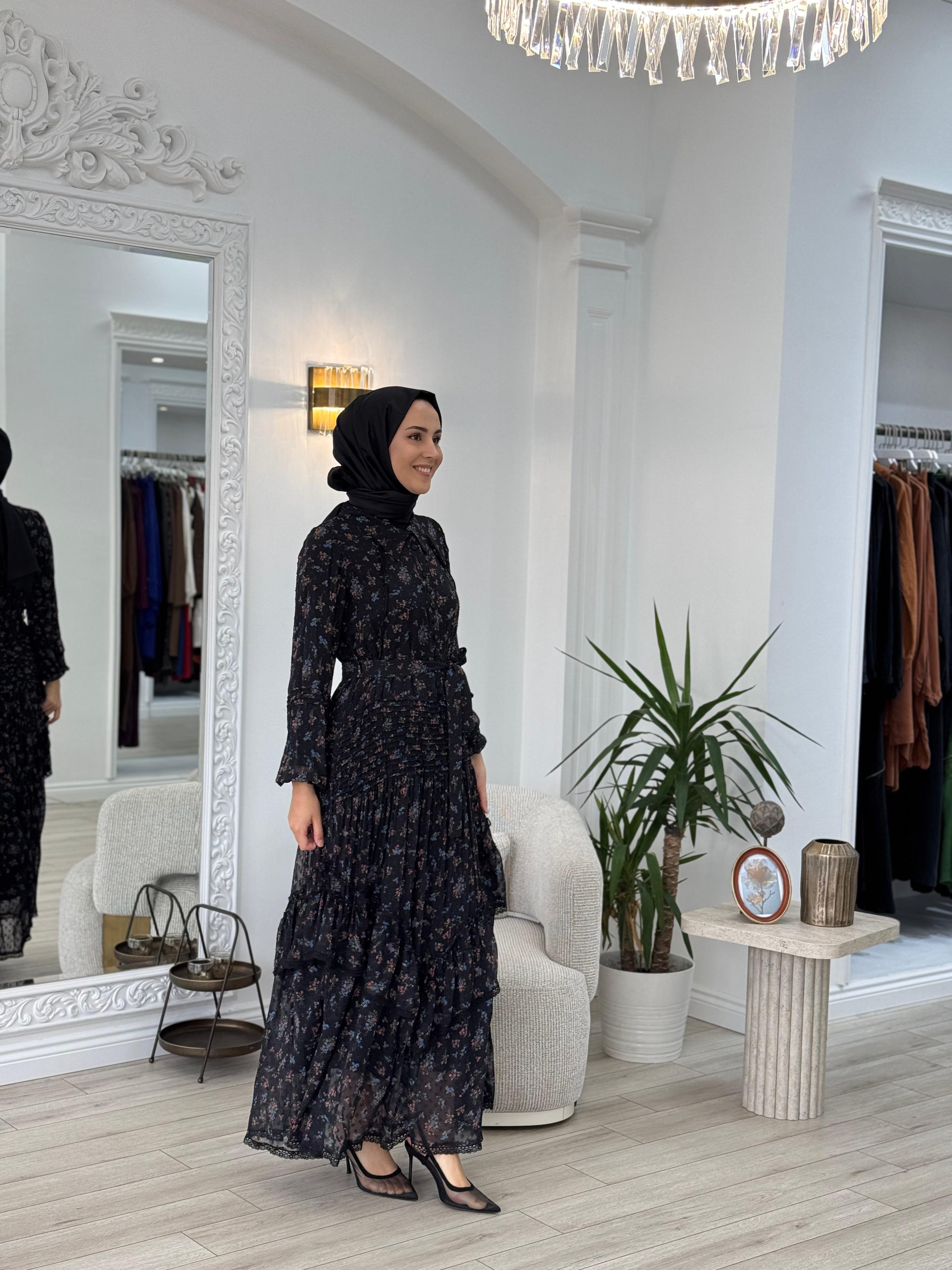 Misswhence Çiçek Detaylı Elbise 37819