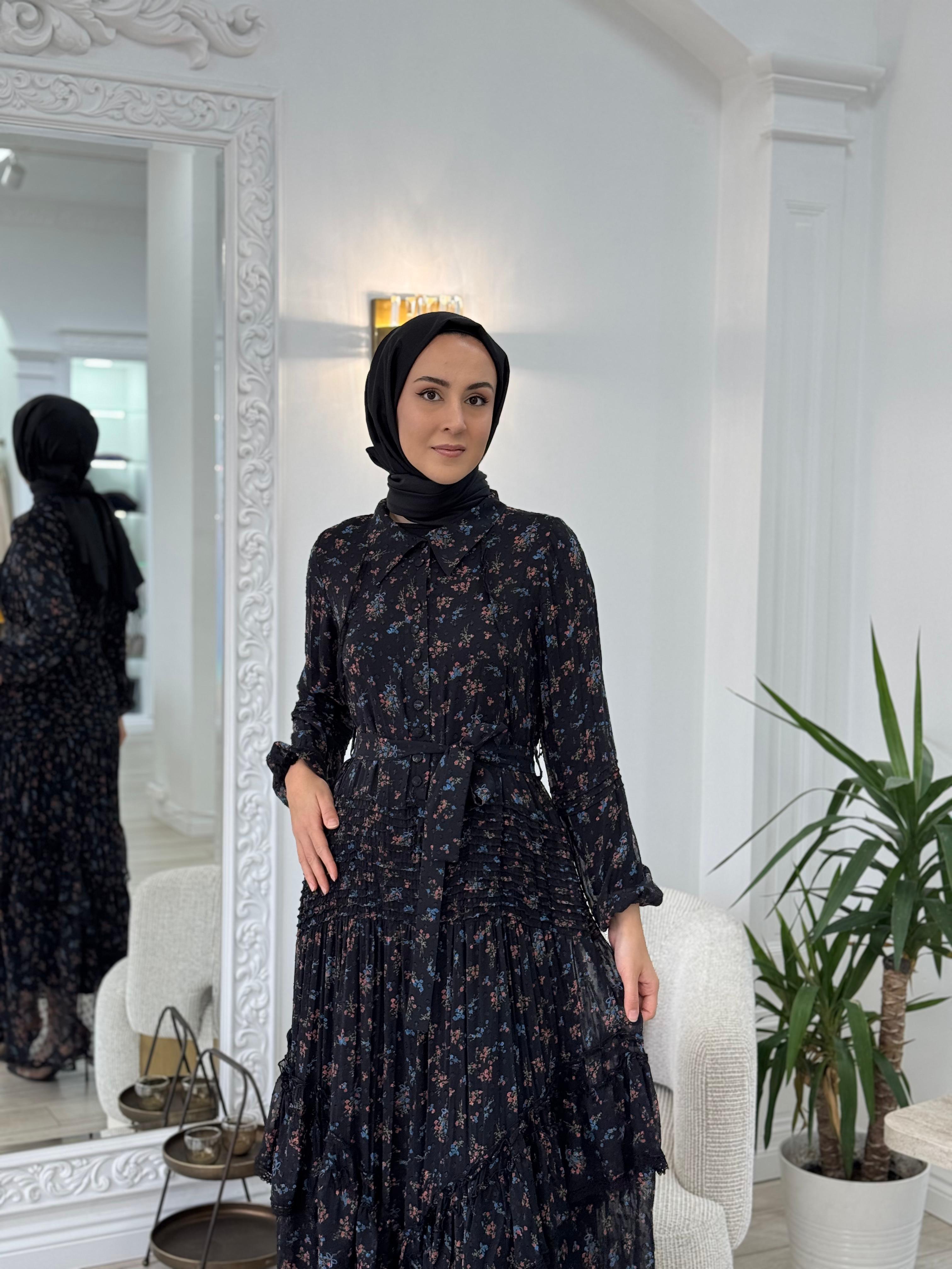 Misswhence Çiçek Detaylı Elbise 37819