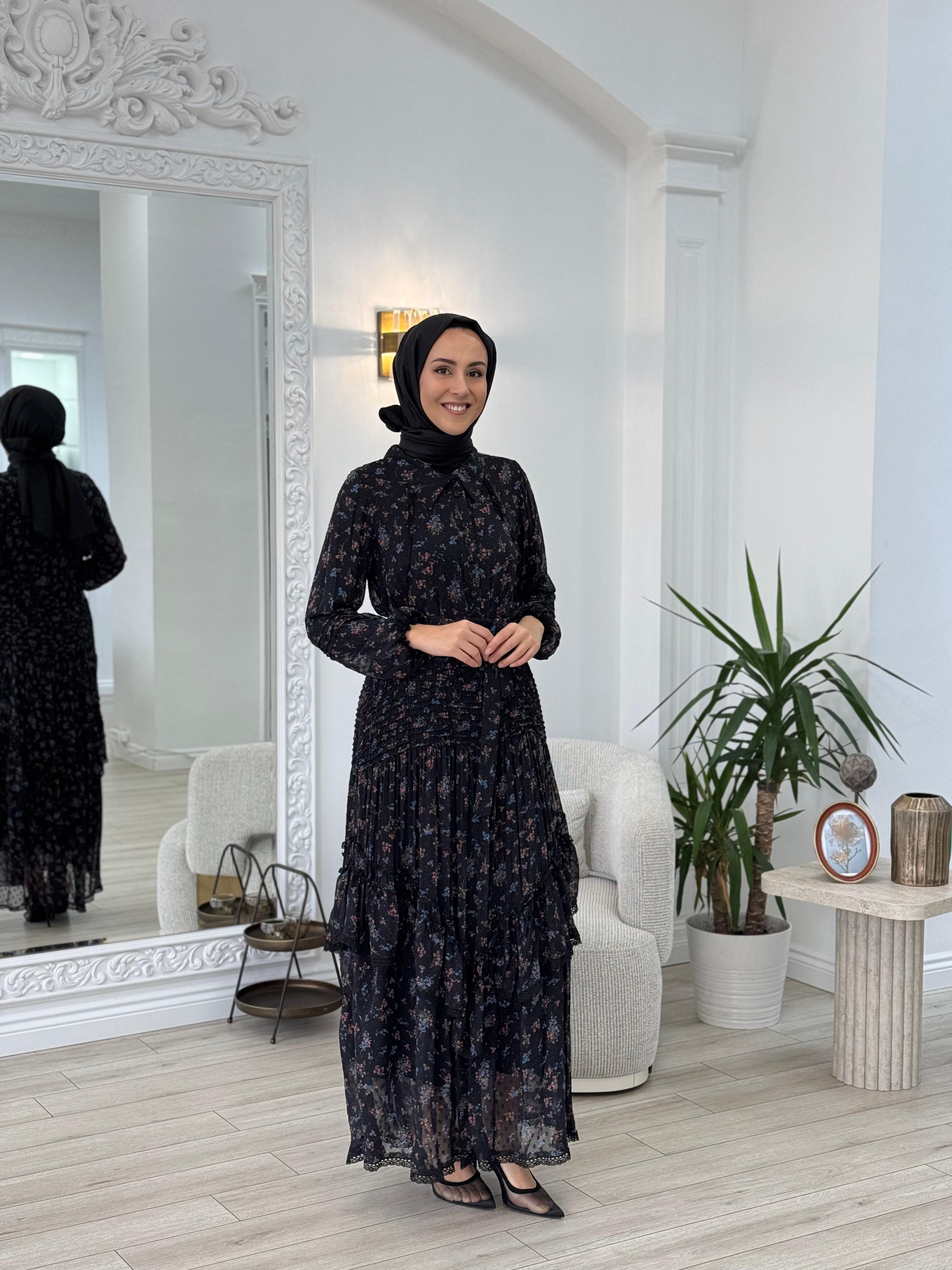 Misswhence Çiçek Detaylı Elbise 37819