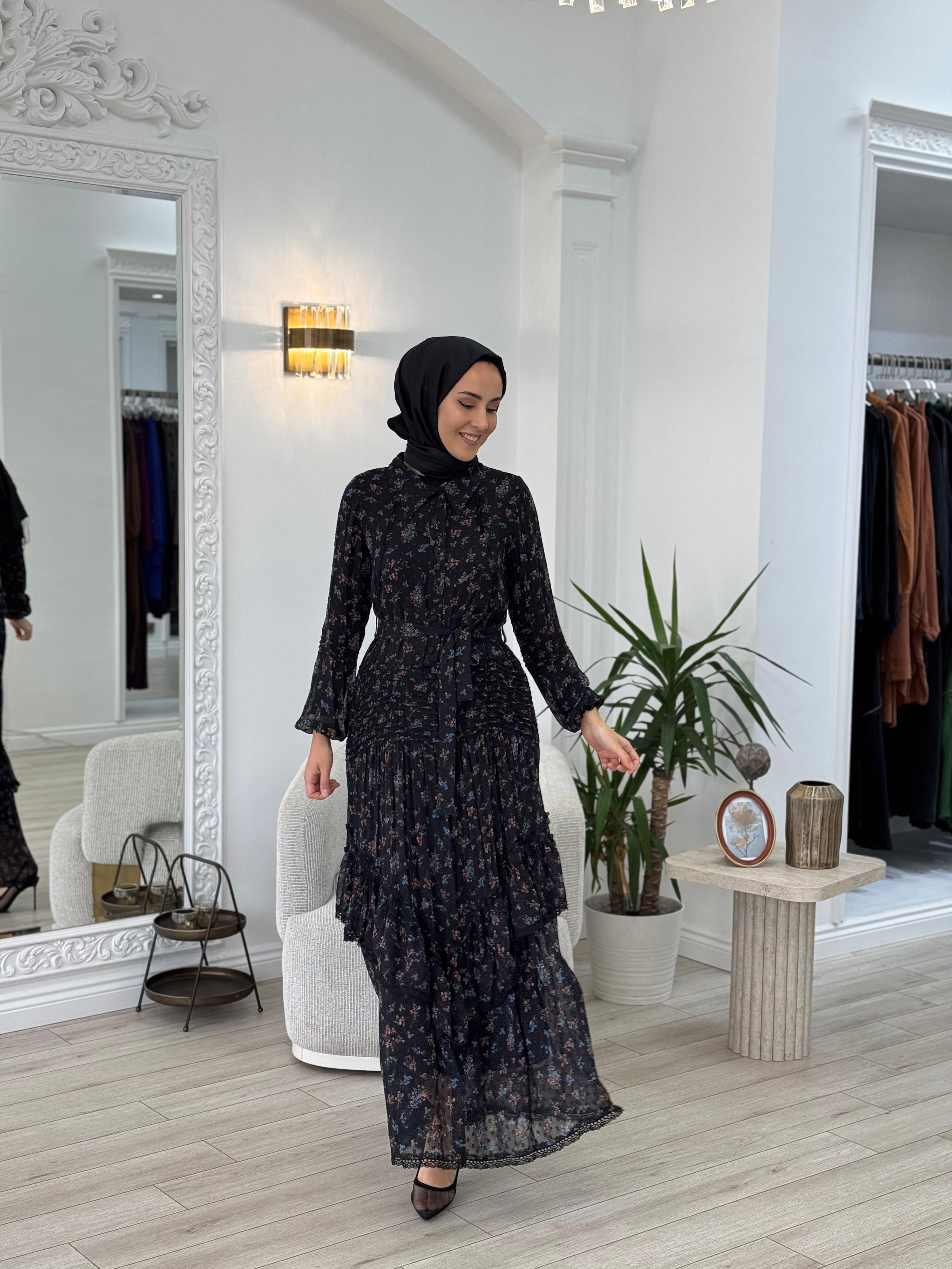 Misswhence Çiçek Detaylı Elbise 37819