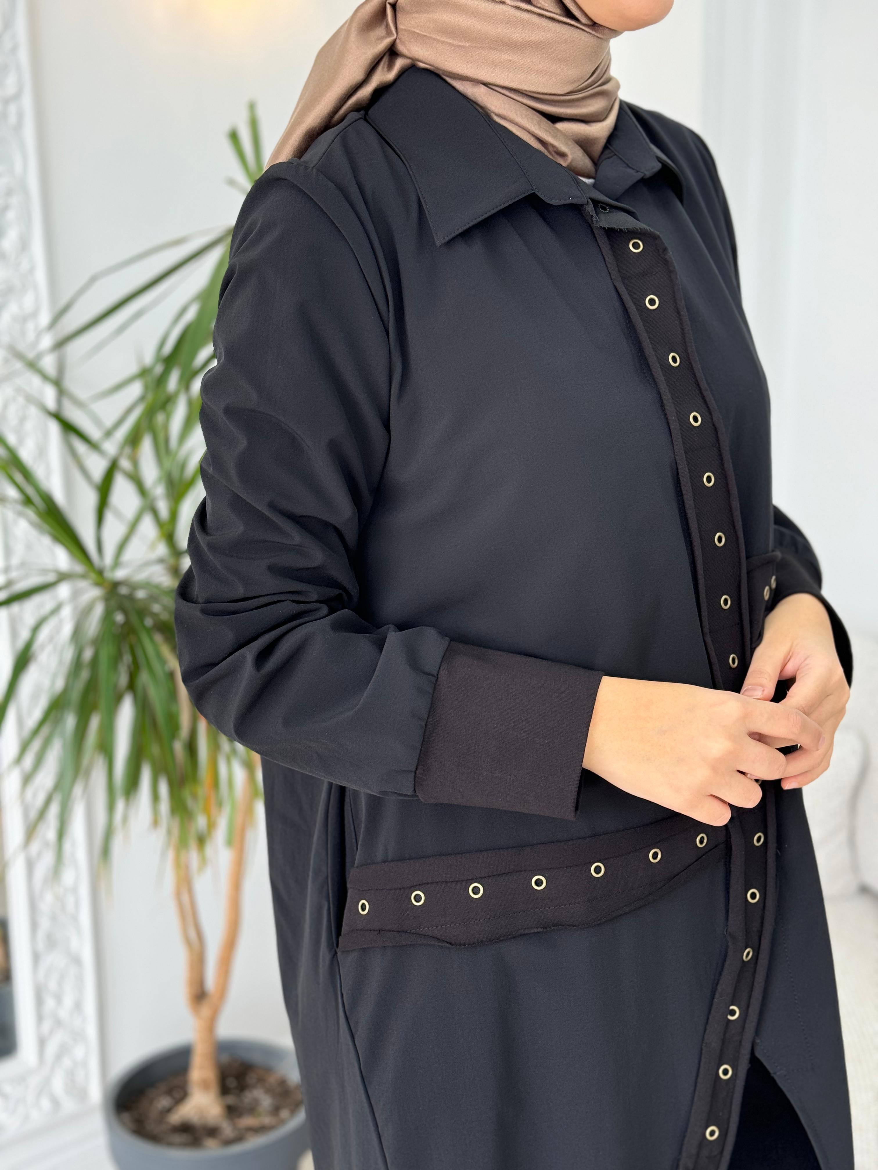 Misswhence Çıtçıtlı Kap Siyah 36412