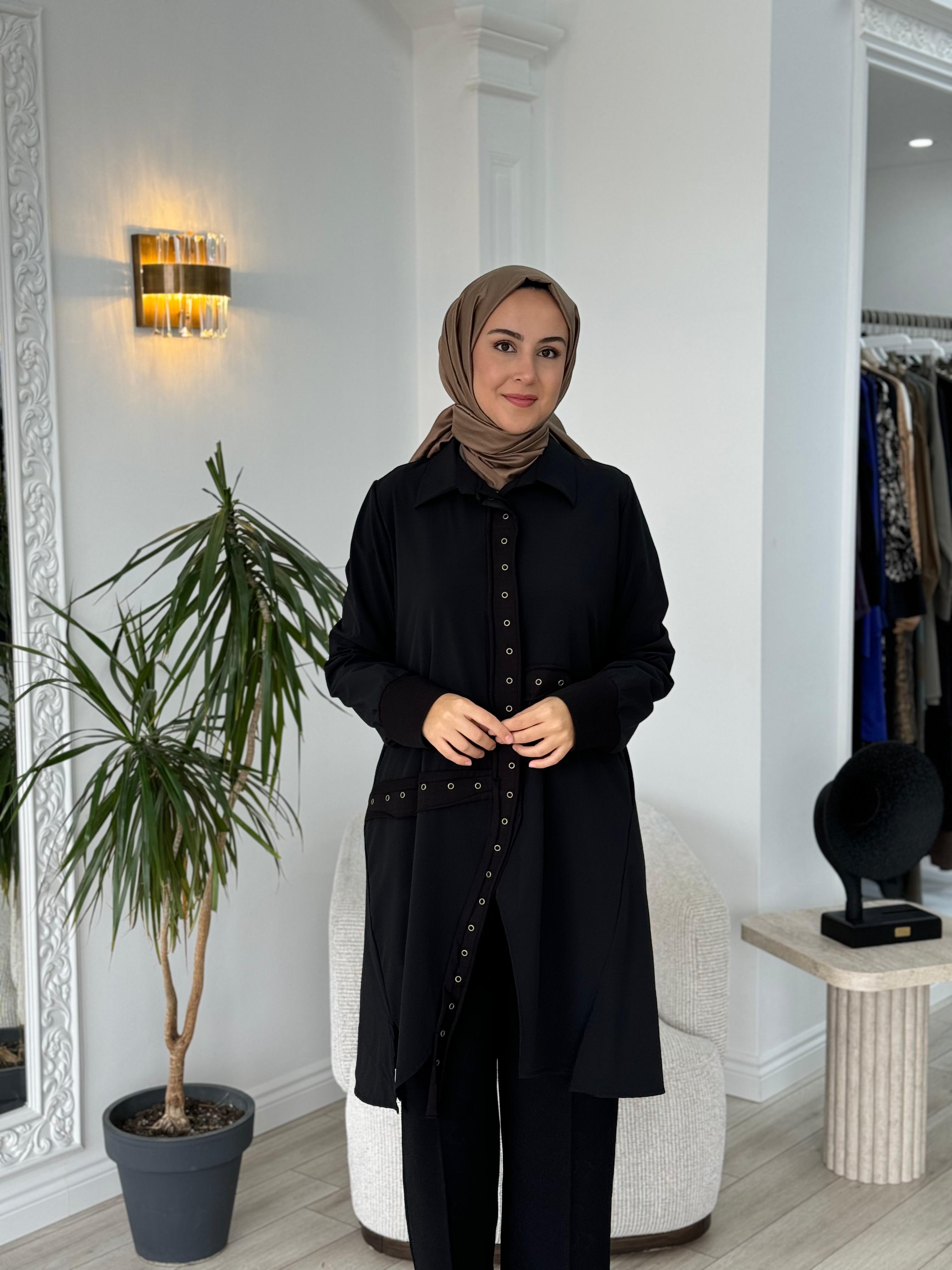 Misswhence Çıtçıtlı Kap Siyah 36412