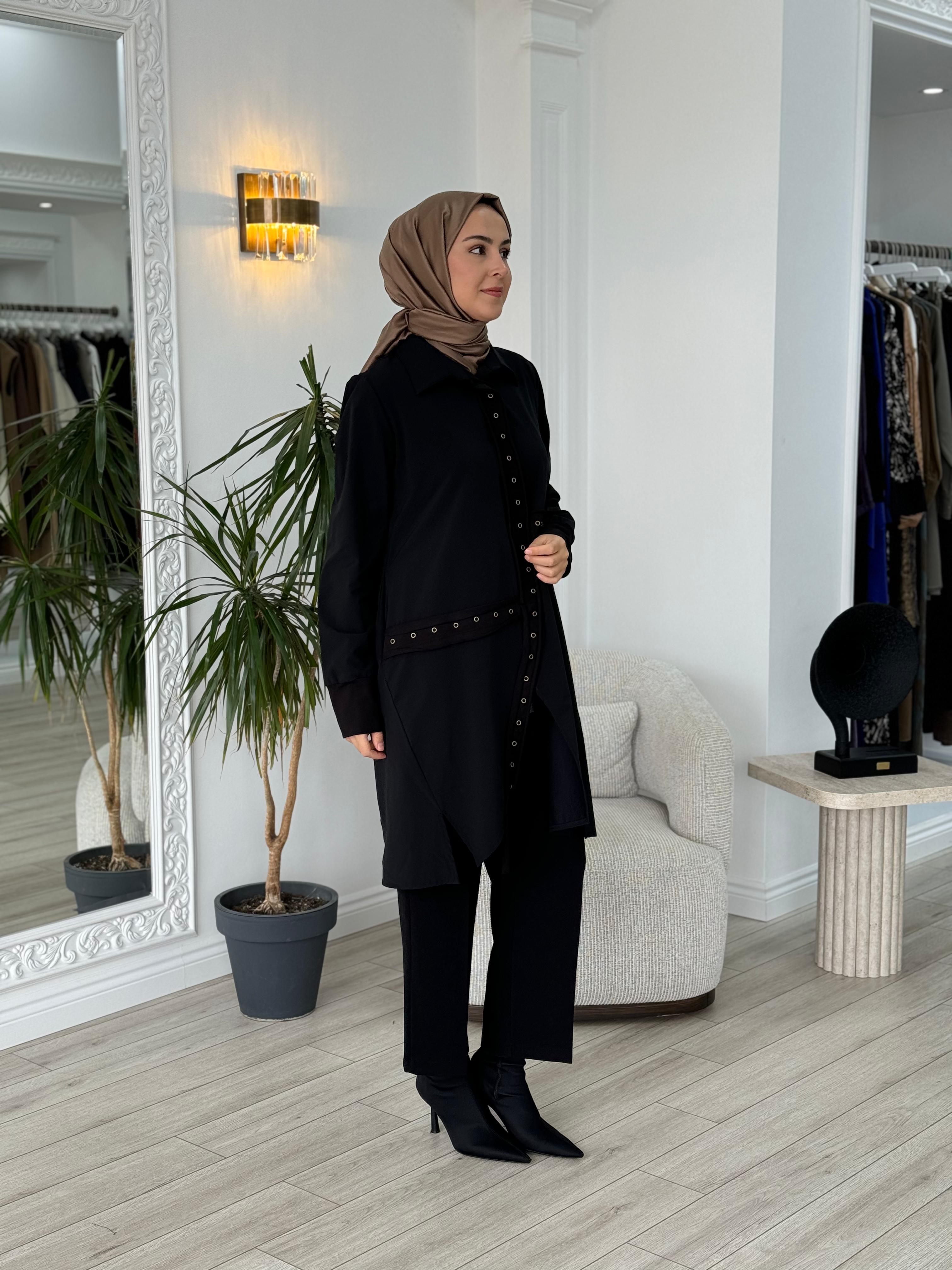 Misswhence Çıtçıtlı Kap Siyah 36412
