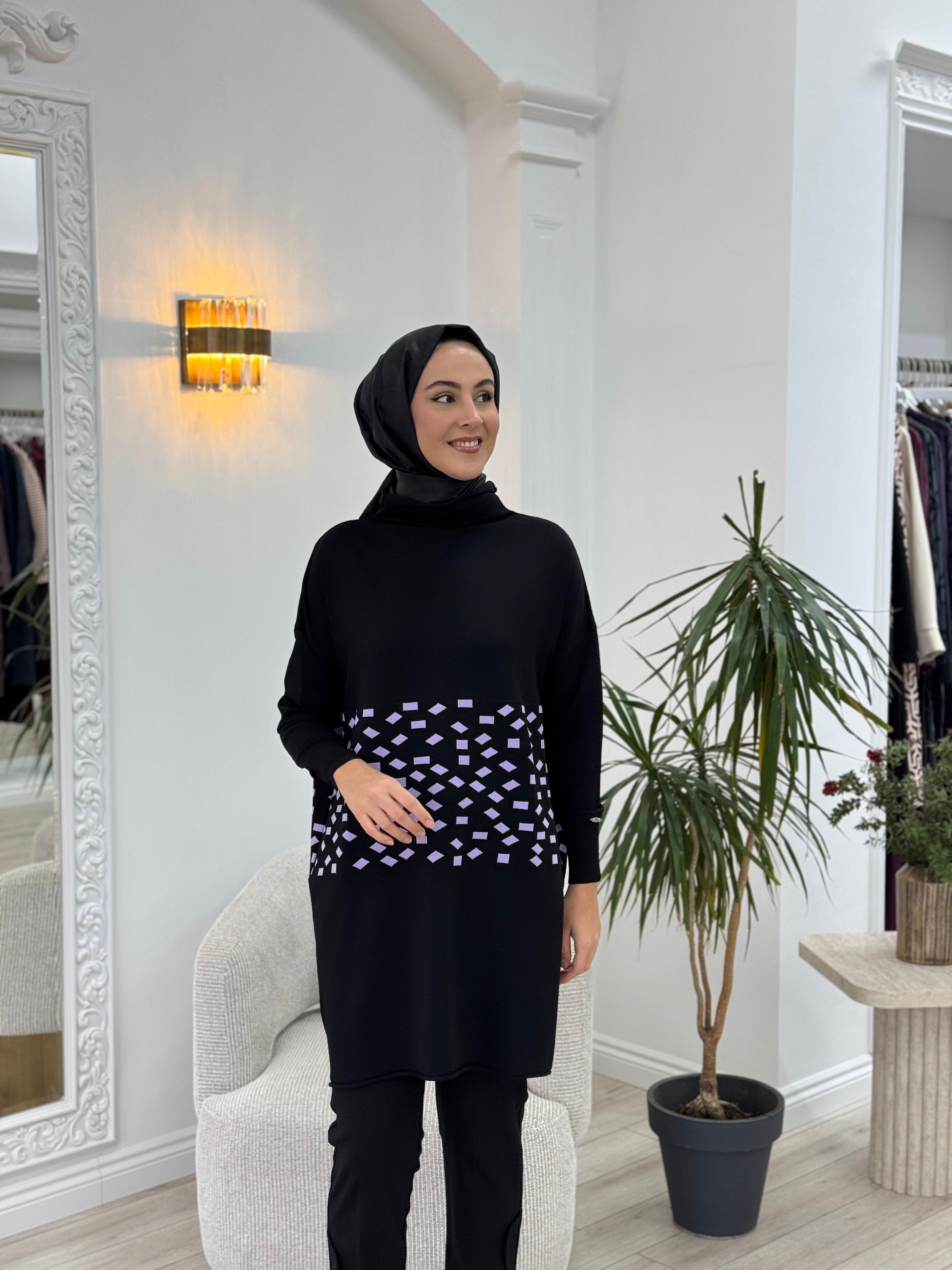 Misswhence Damalı Triko  Tunik miss 242