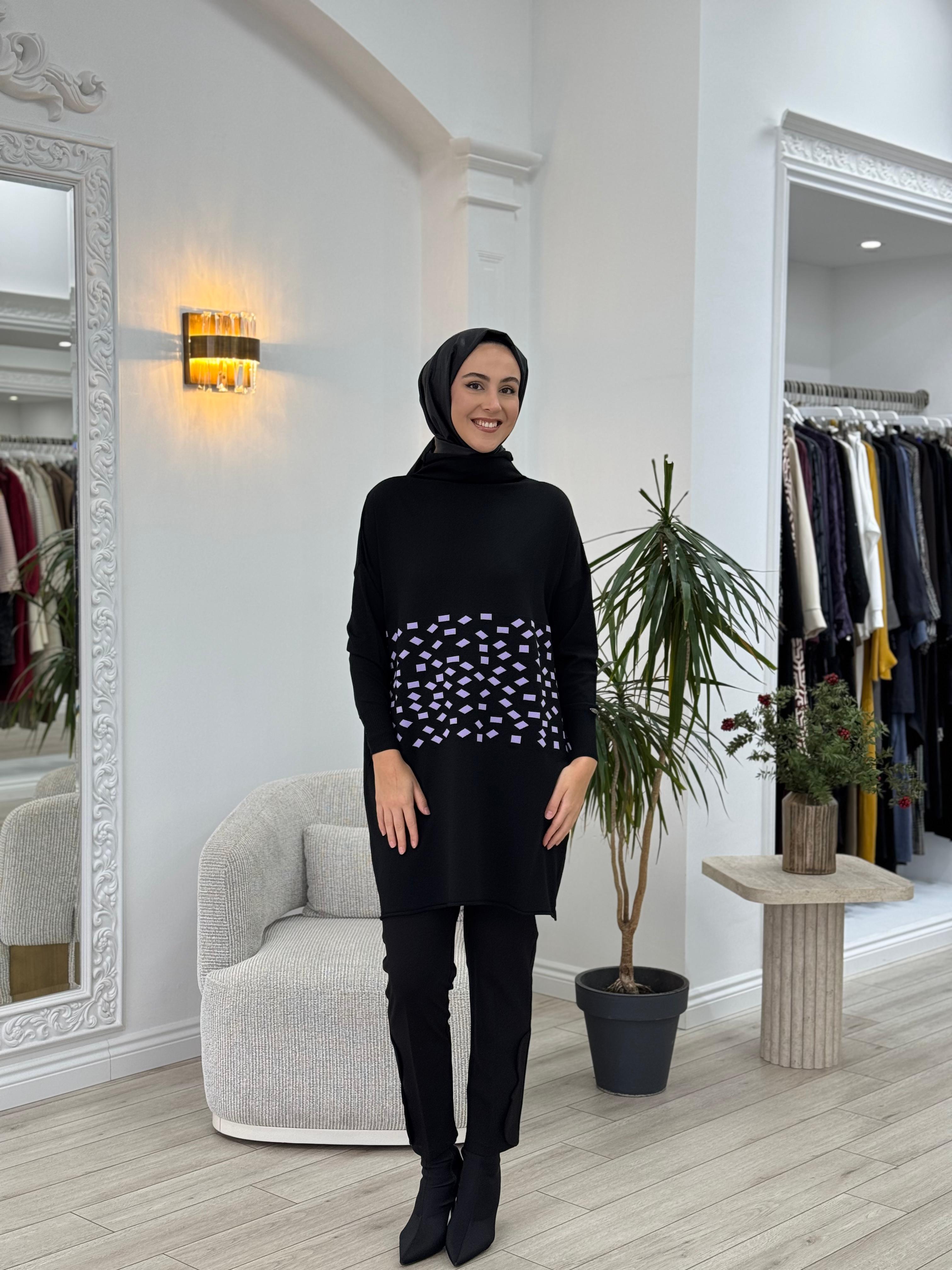 Misswhence Damalı Triko  Tunik miss 242