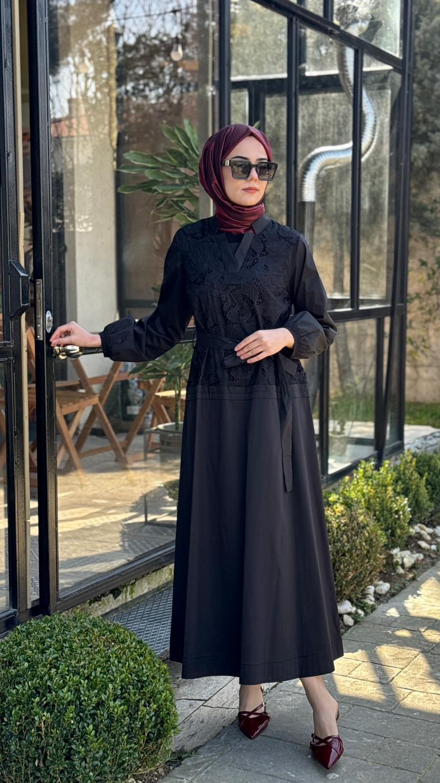 Misswhence Dantel Desenli Elbise 39803