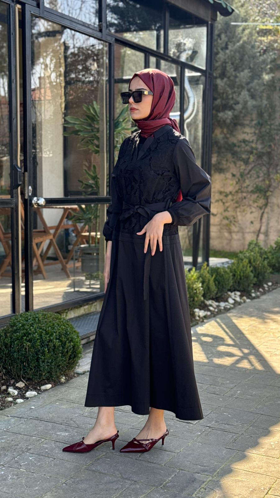 Misswhence Dantel Desenli Elbise 39803