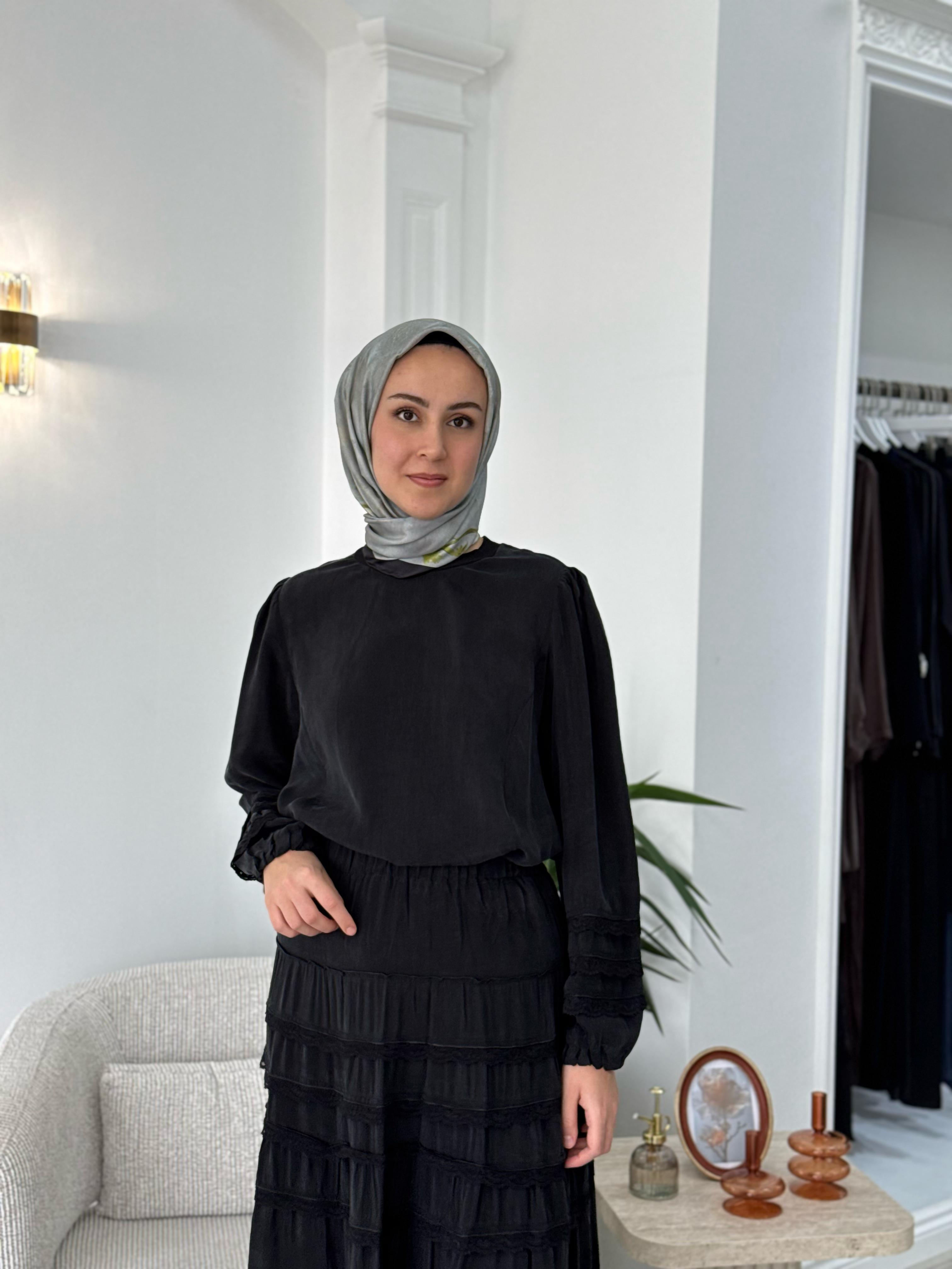 Misswhence Dantel Detaylı Takım Siyah  37005