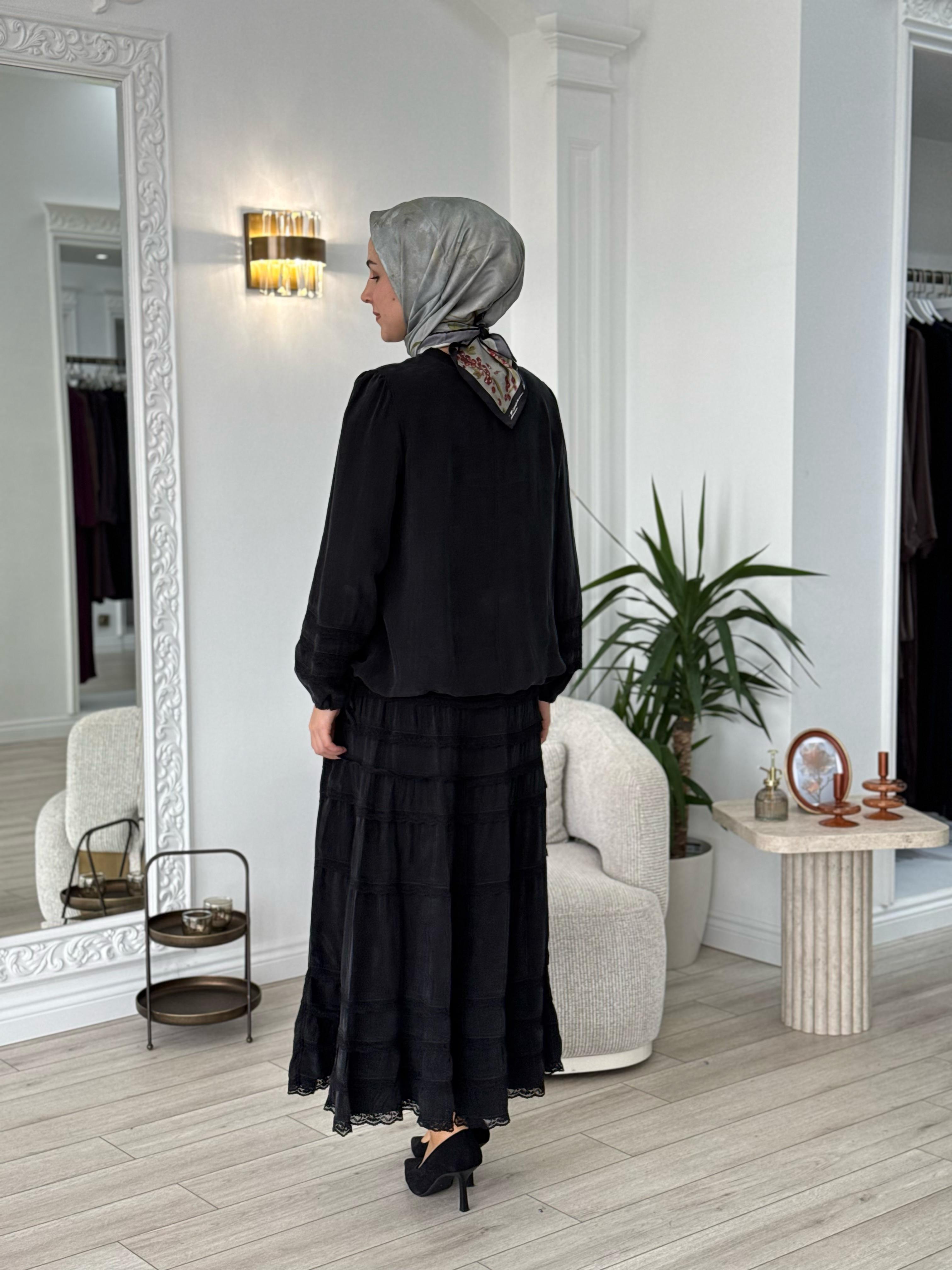 Misswhence Dantel Detaylı Takım Siyah  37005