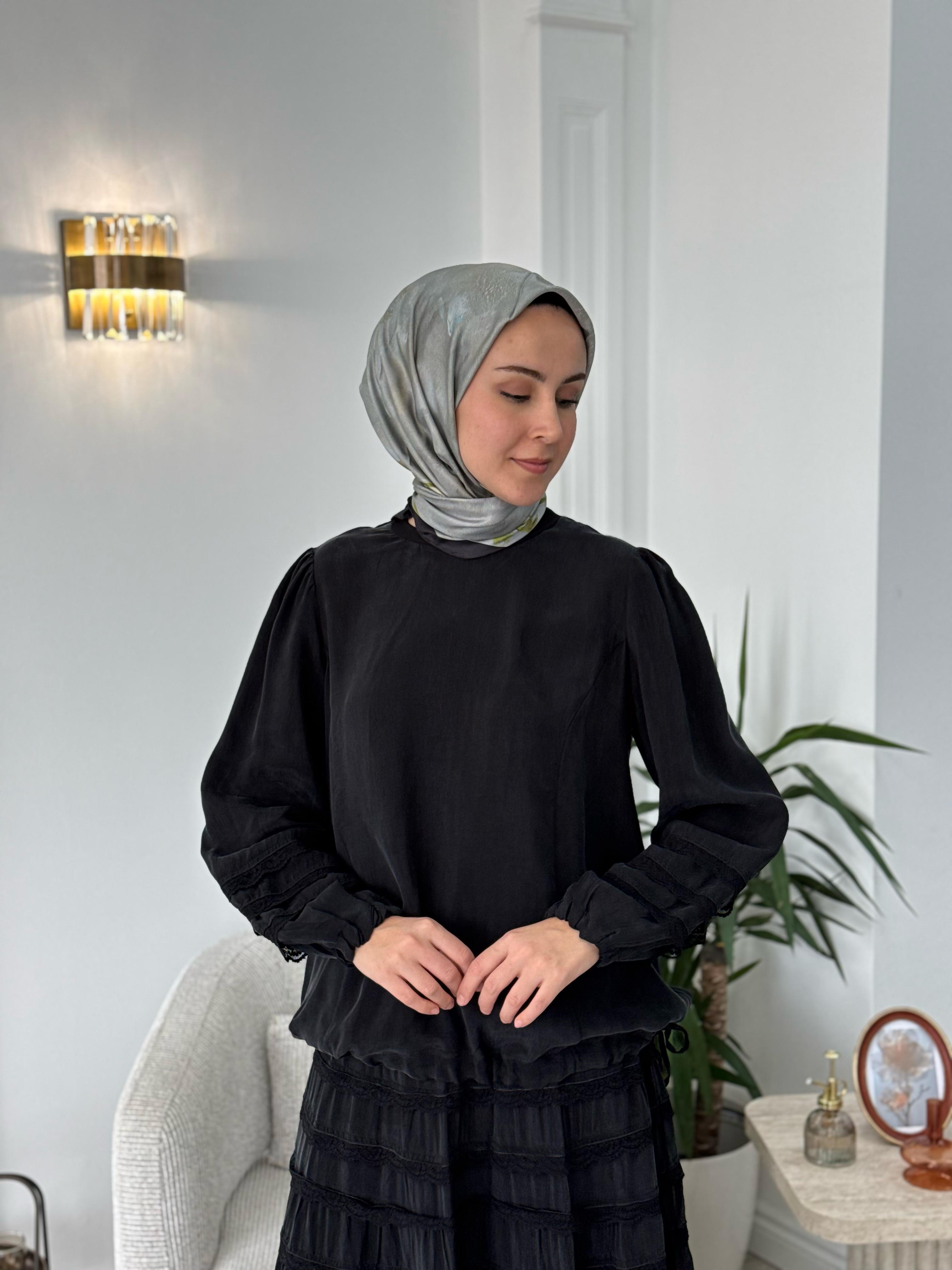 Misswhence Dantel Detaylı Takım Siyah  37005
