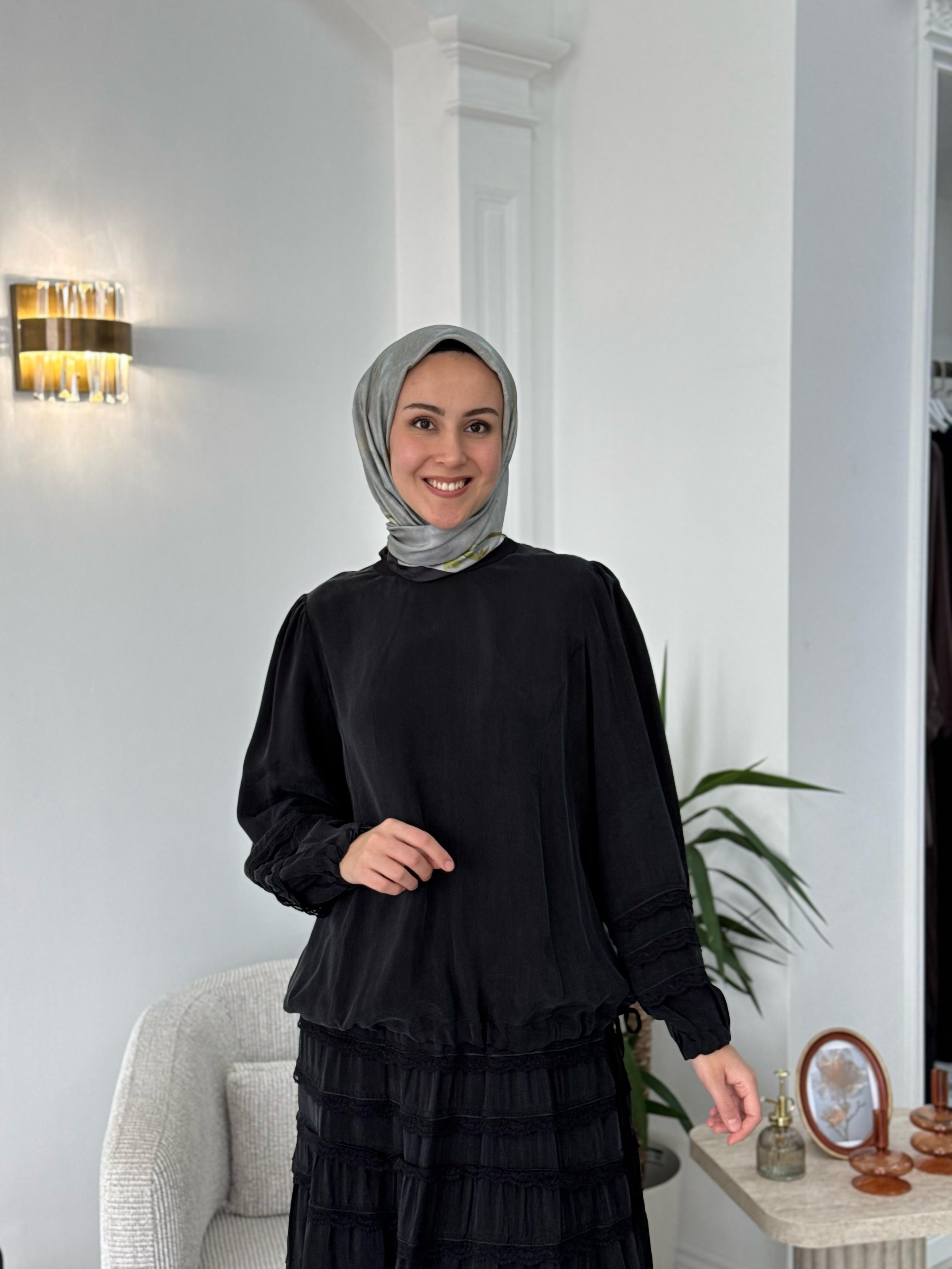 Misswhence Dantel Detaylı Takım Siyah  37005