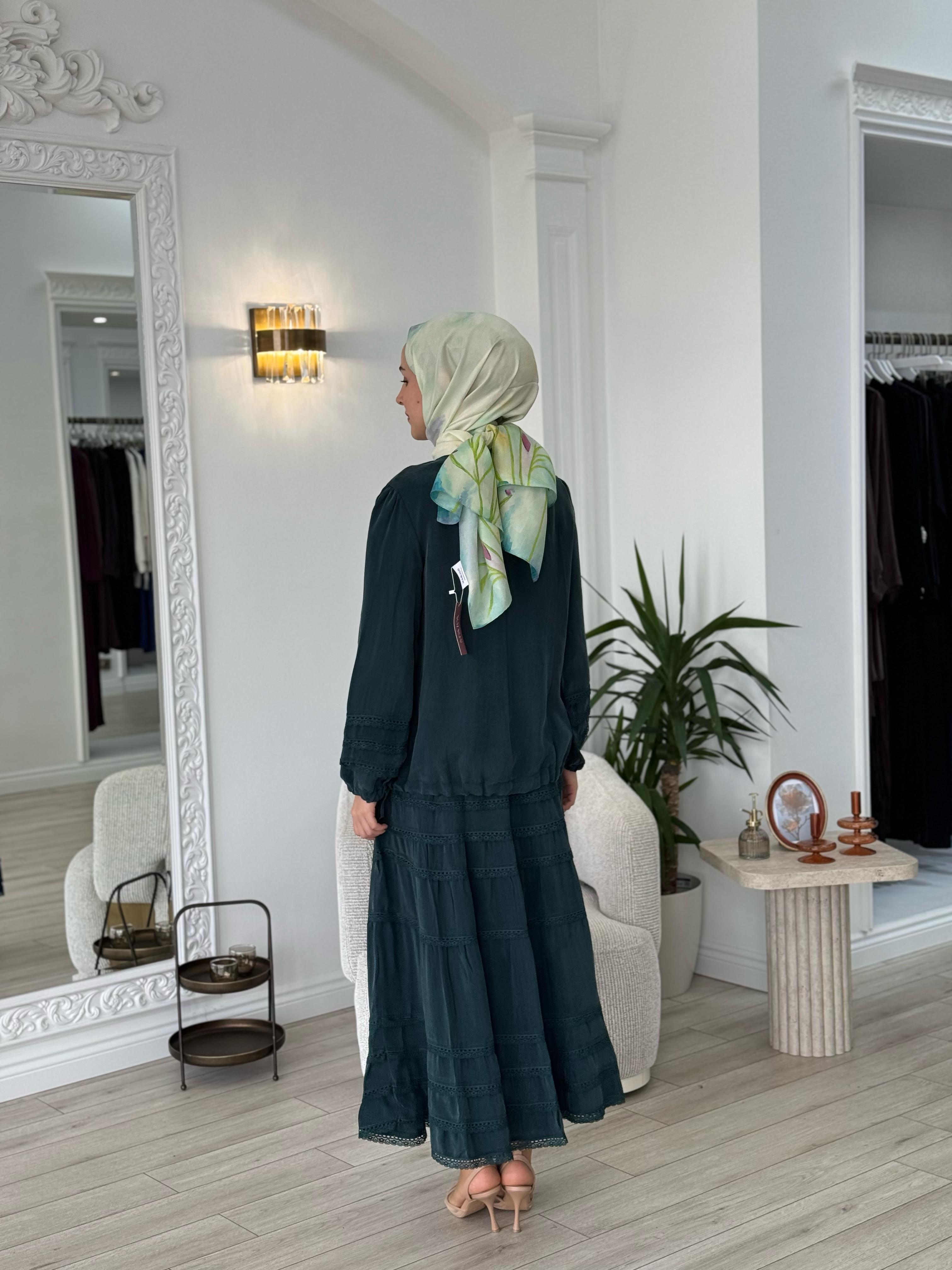 Misswhence Dantel Detaylı Takım Zümrüt 37005