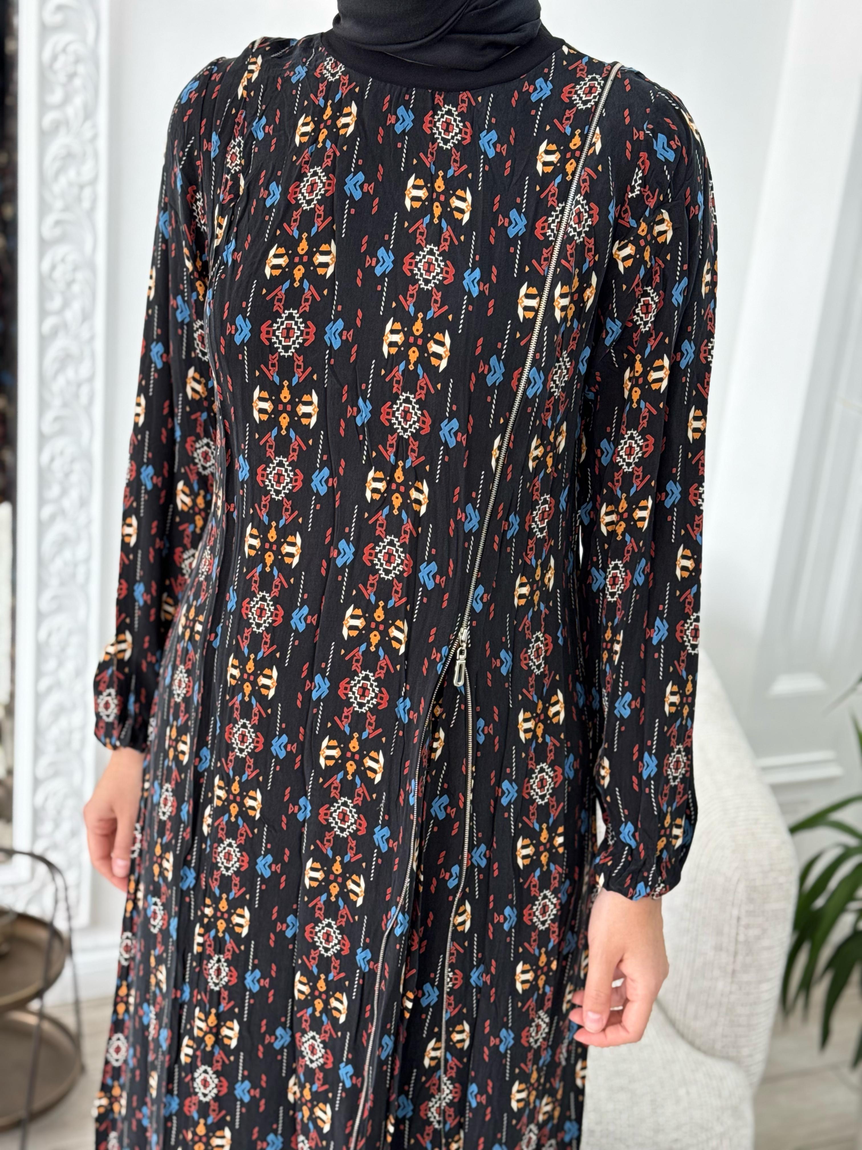 Misswhence Desenli Baskılı Elbise 37830