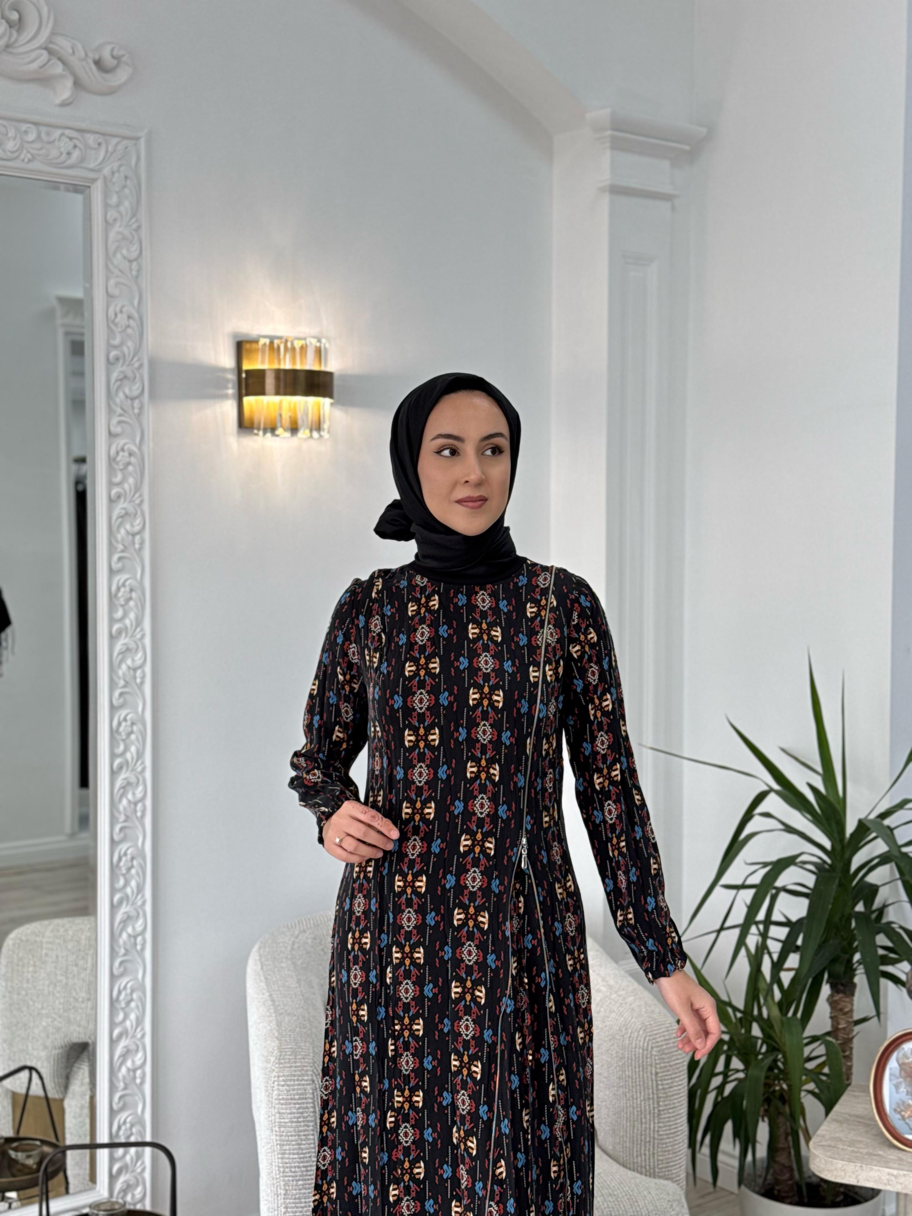 Misswhence Desenli Baskılı Elbise 37830