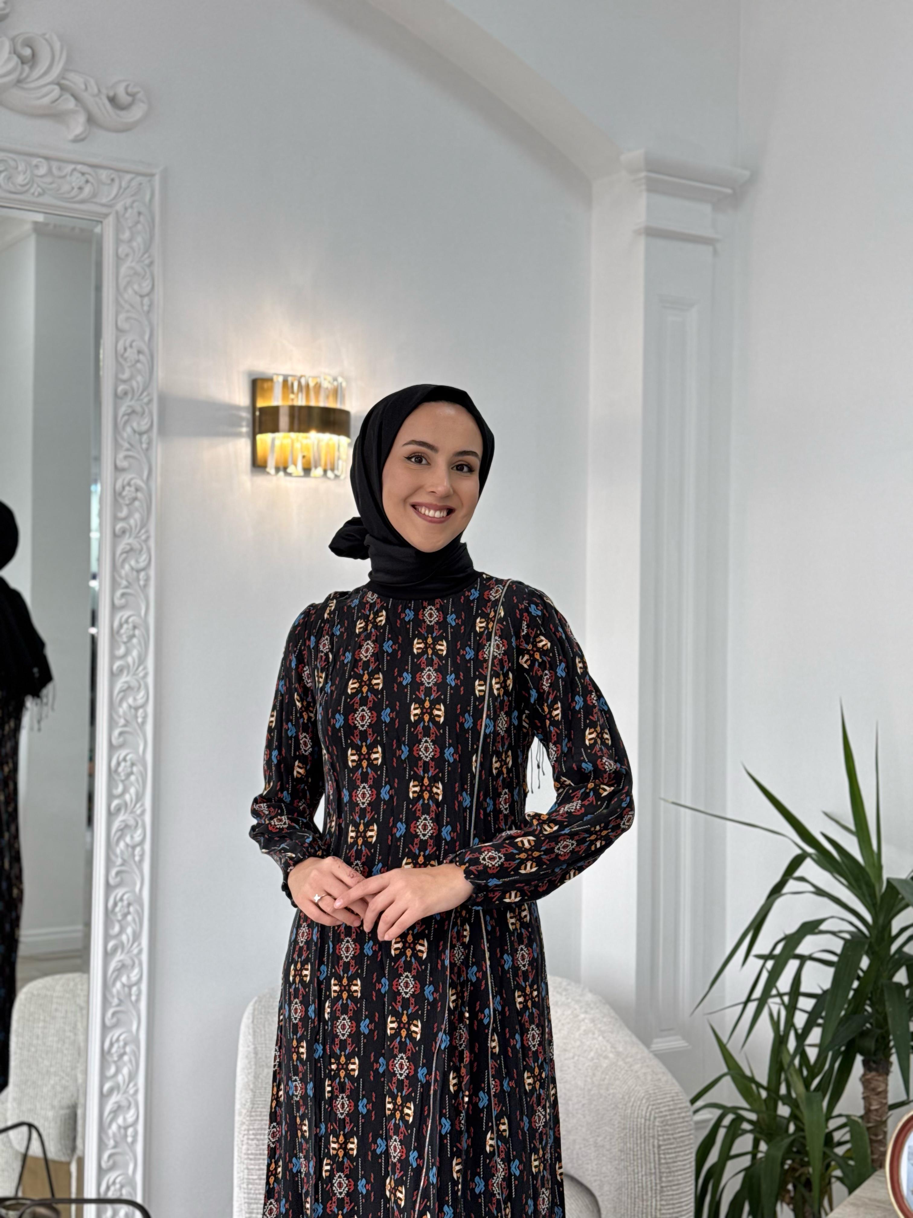 Misswhence Desenli Baskılı Elbise 37830
