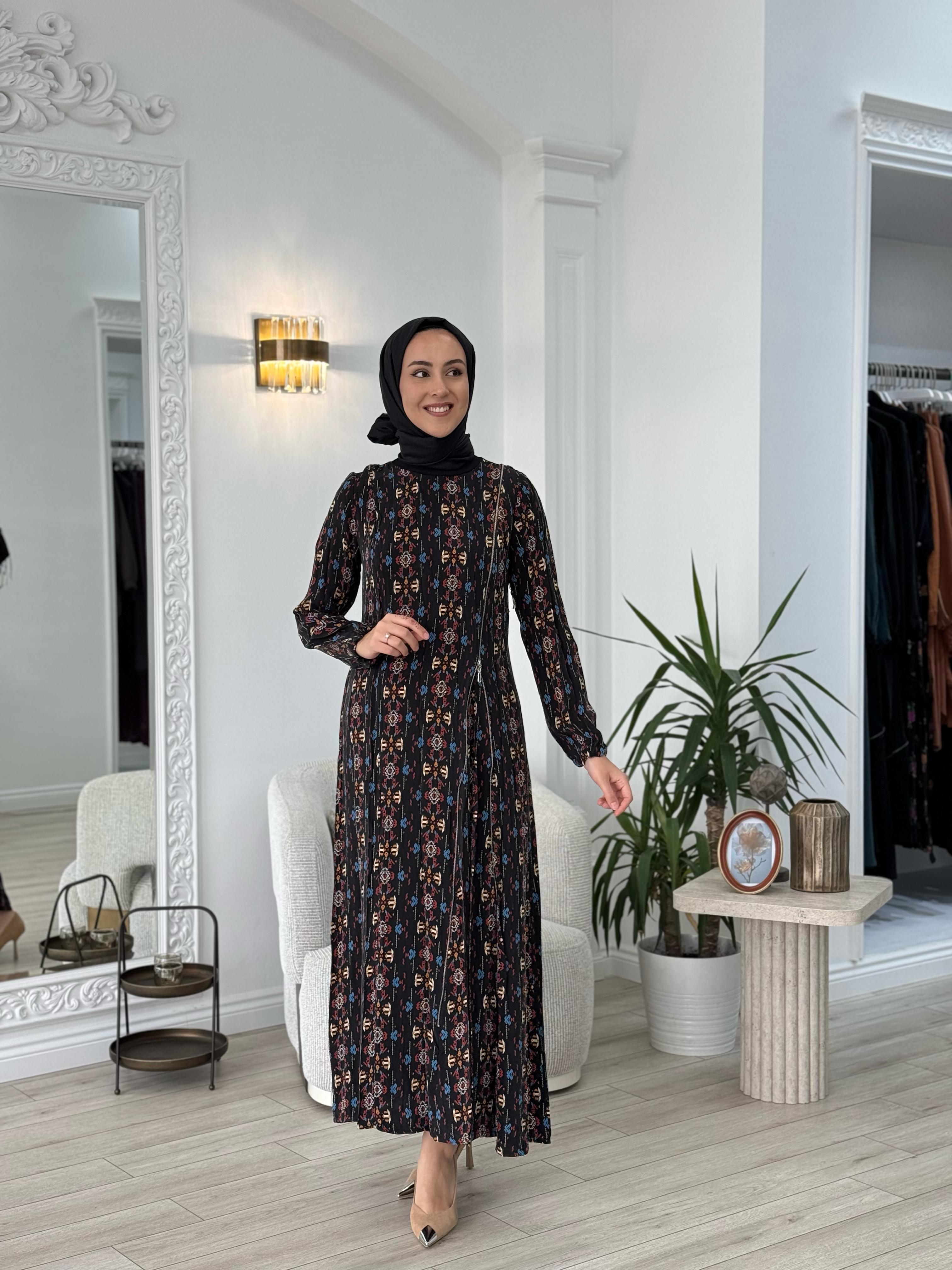 Misswhence Desenli Baskılı Elbise 37830