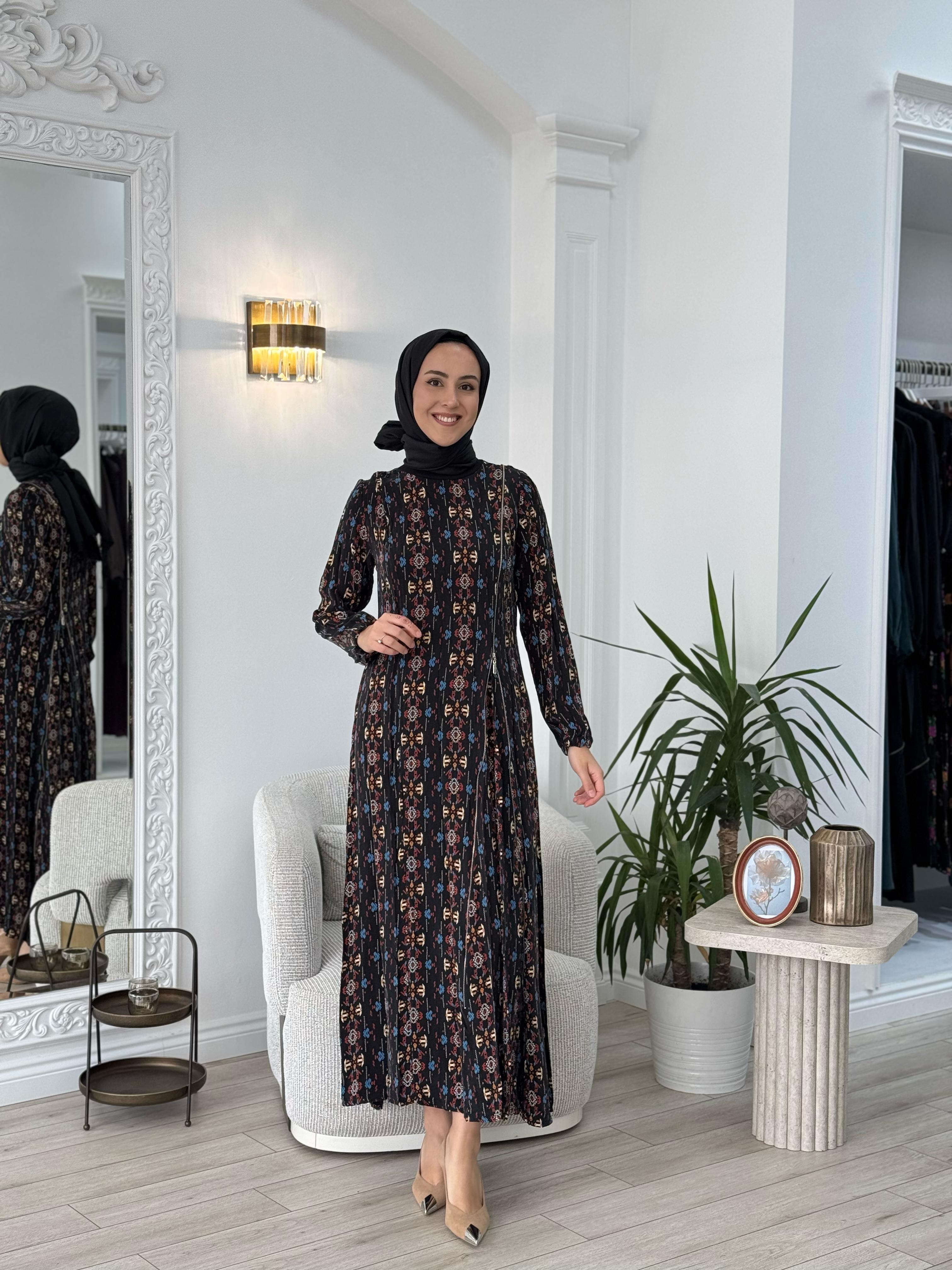 Misswhence Desenli Baskılı Elbise 37830