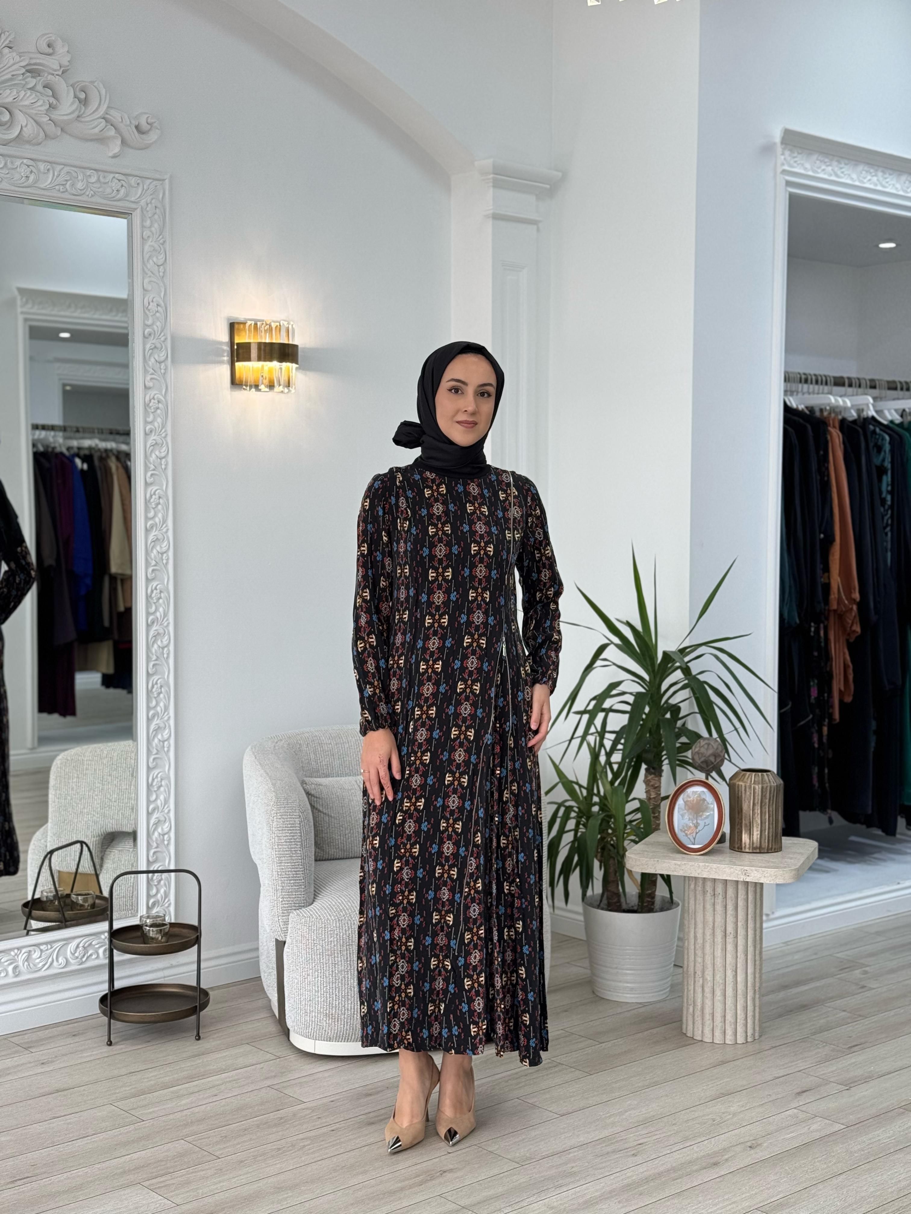 Misswhence Desenli Baskılı Elbise 37830