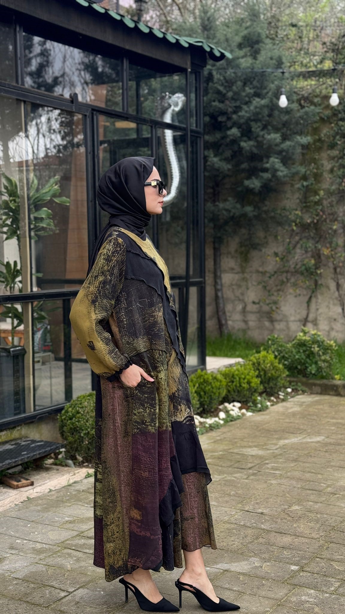 Misswhence Desenli Elbise V3350